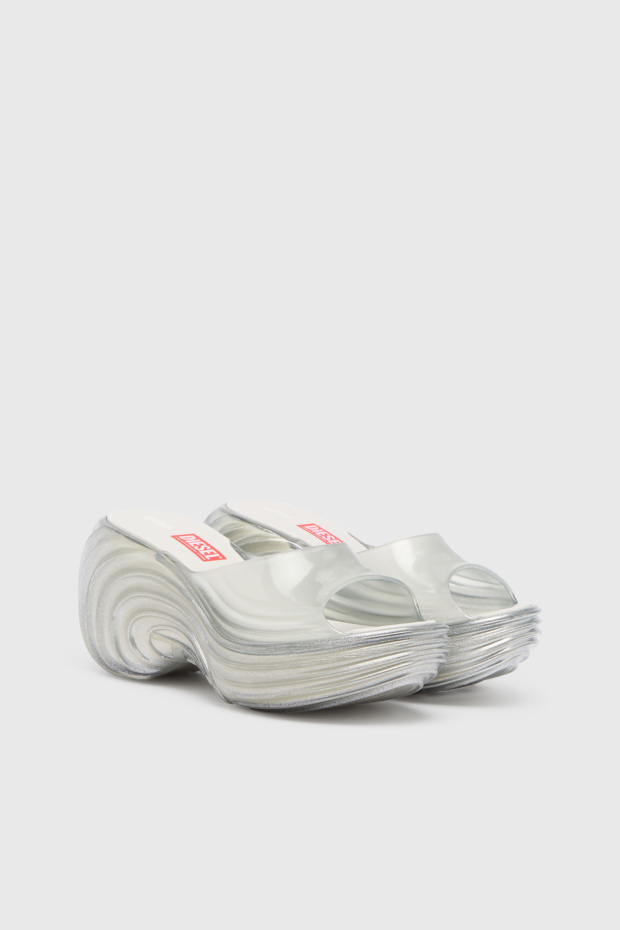 Diesel - MELISSA QUANTUM PLATFORM, Mule &agrave; plateforme en Melflex&reg; Femme in Gris argent&eacute; - 2