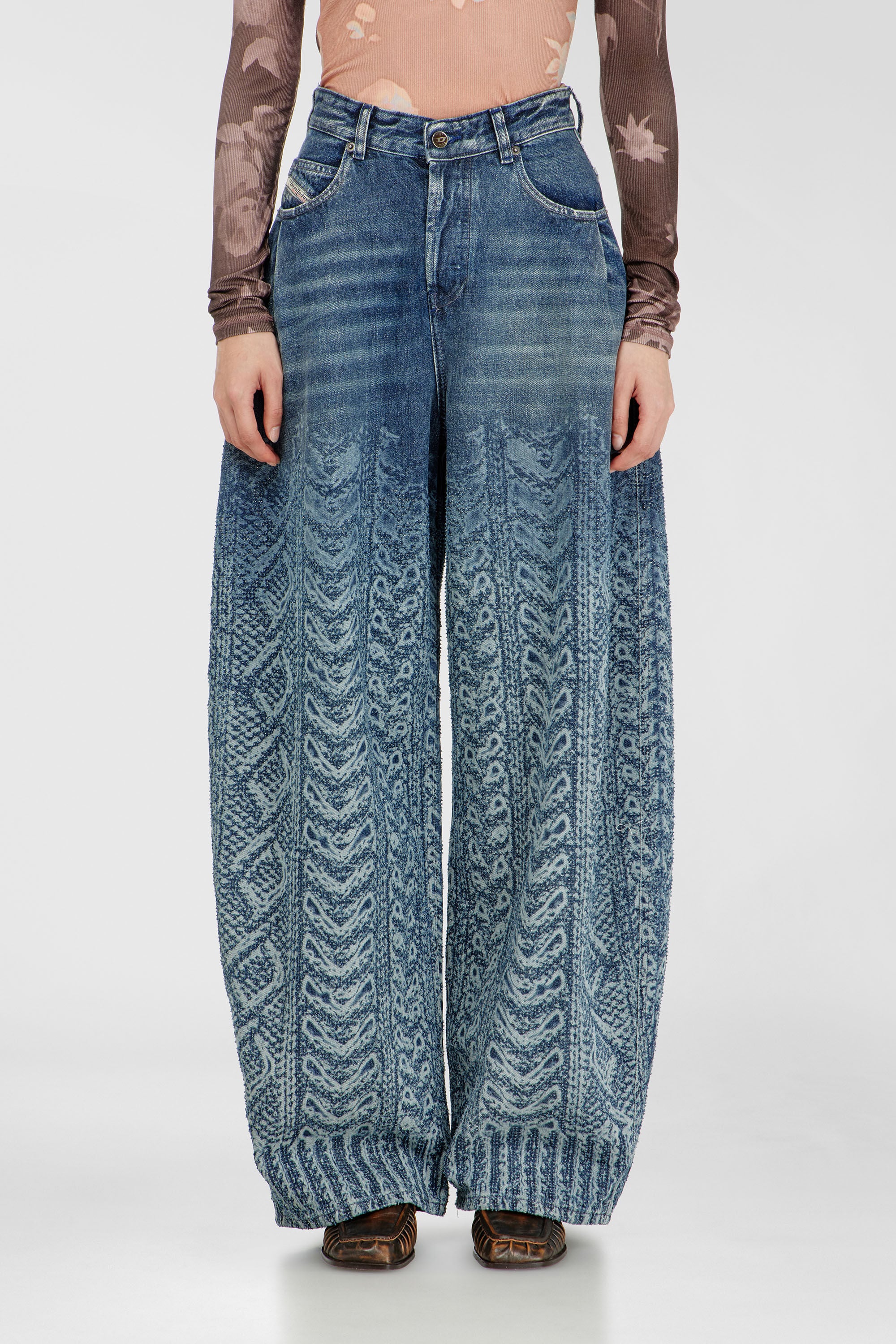 Diesel - Relaxed Jeans 1987 D-Khelz 007EV Femme, Bleu Fonc&eacute; - Image 4