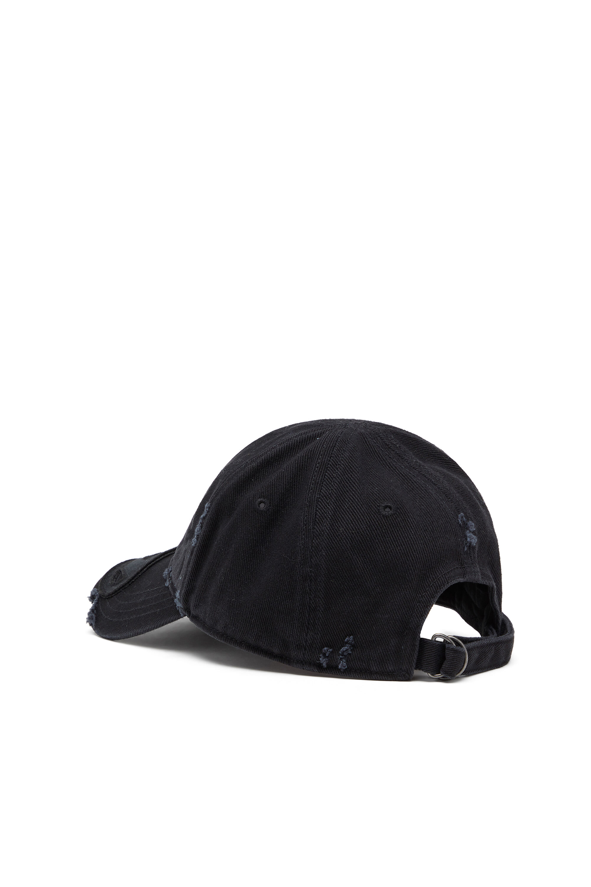 Diesel - C-BIGDOV, Casquette en coton twill avec d&eacute;tails us&eacute;s Homme in Noir - 2