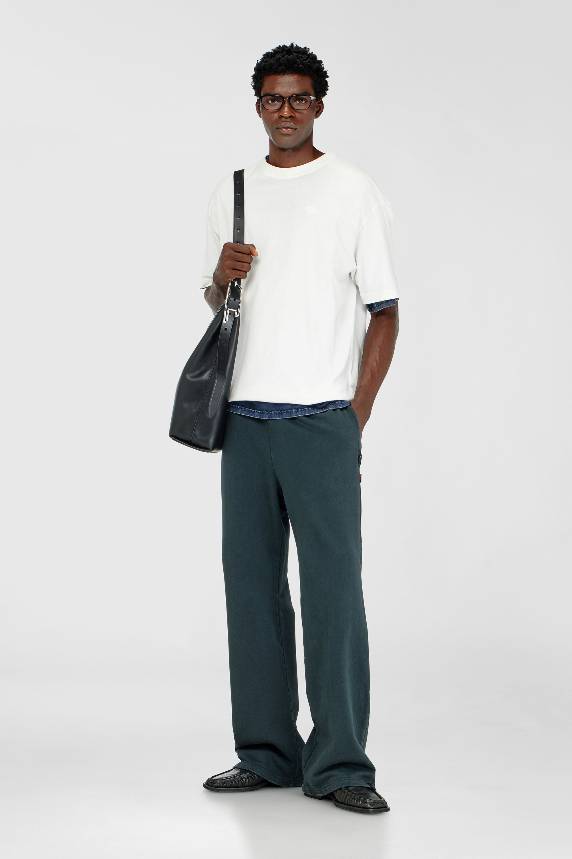 Diesel - T-BOGGY-MEGOVAL-D, T-shirt avec maxi oval D brod&eacute; Homme in Blanc - 1