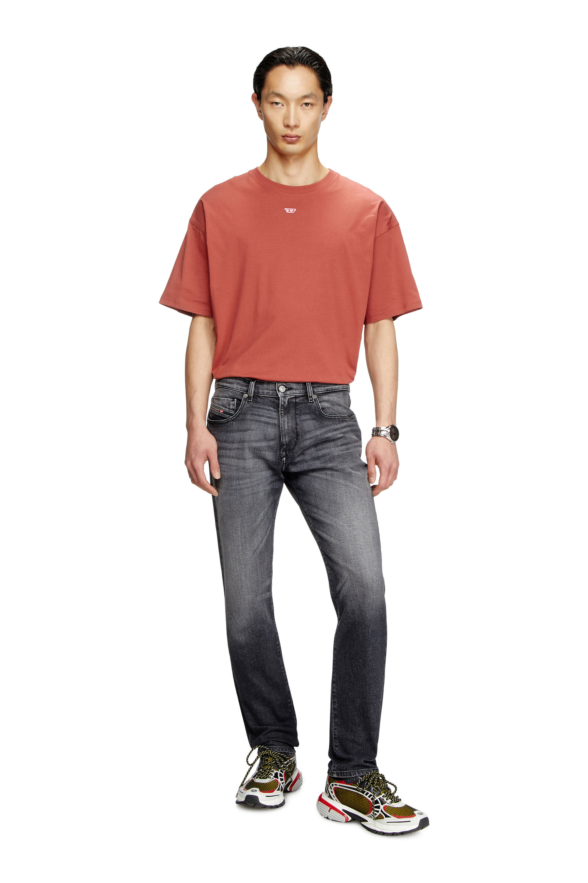 Diesel - Slim Jeans 2019 D-Strukt 09L52 Homme, Noir/Gris foncé - Image 1