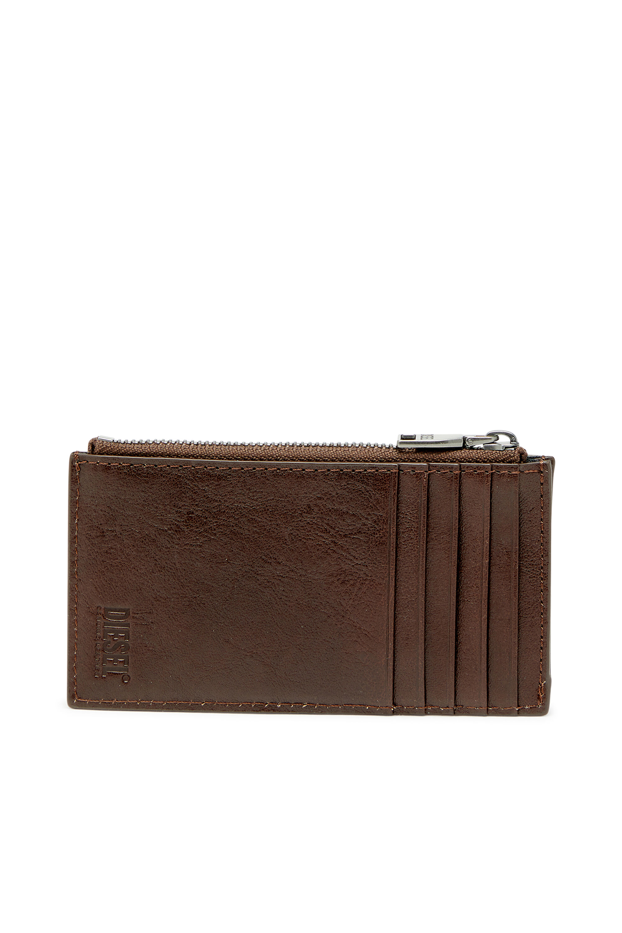 Diesel - FLAG-D CARD HOLDER III, Porte-cartes en cuir avec fermeture &eacute;clair Homme in Marron - 2