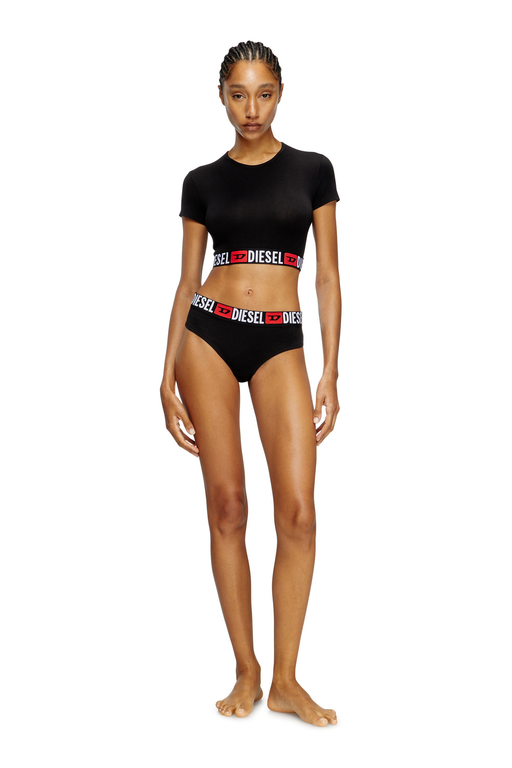 Diesel - IRMA-D-CORE, Crop top avec bande à logo Femme in Noir - 1