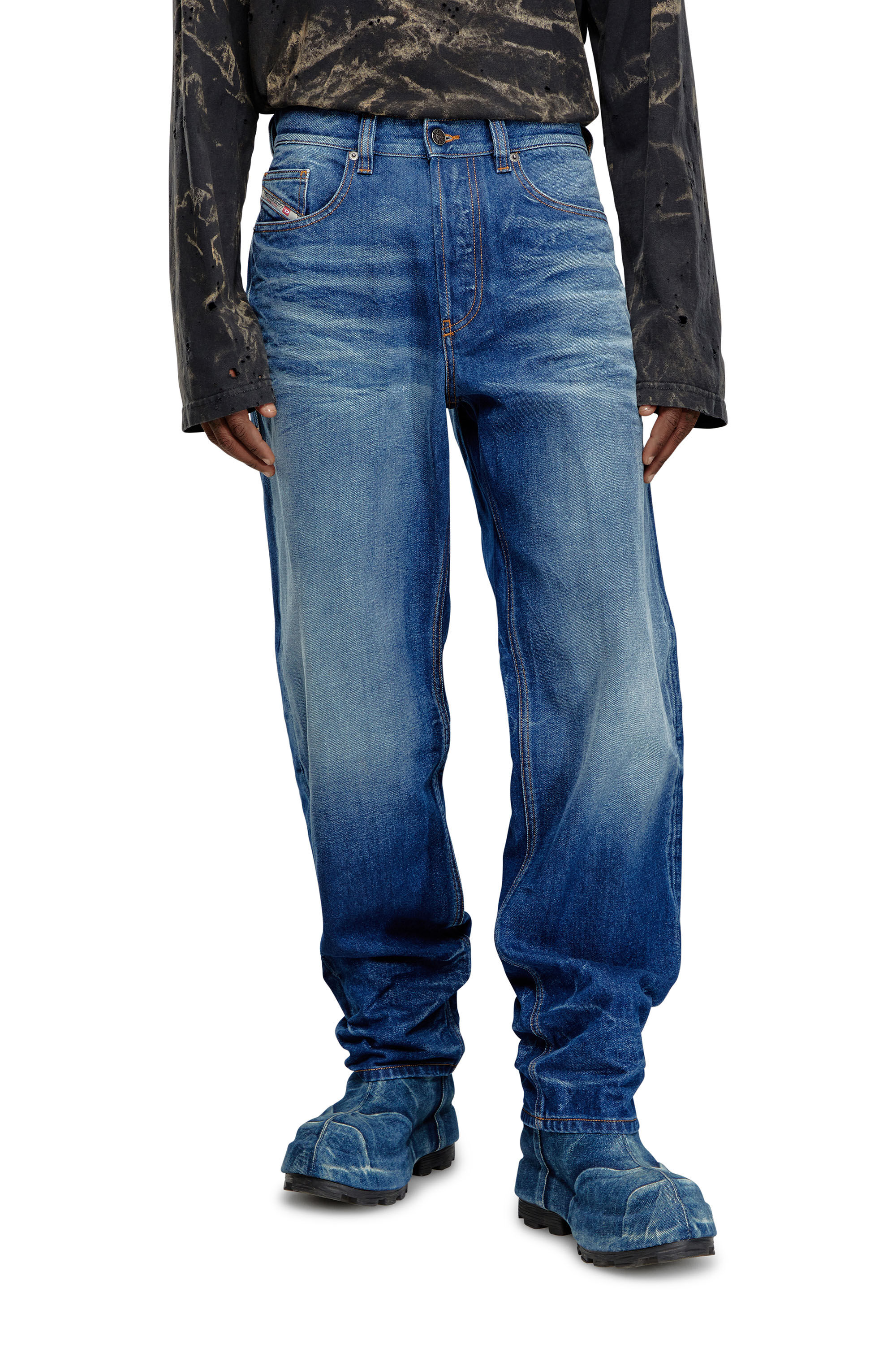 Diesel - Straight Jeans 2010 D-Macs 09I46, Bleu moyen - Image 3
