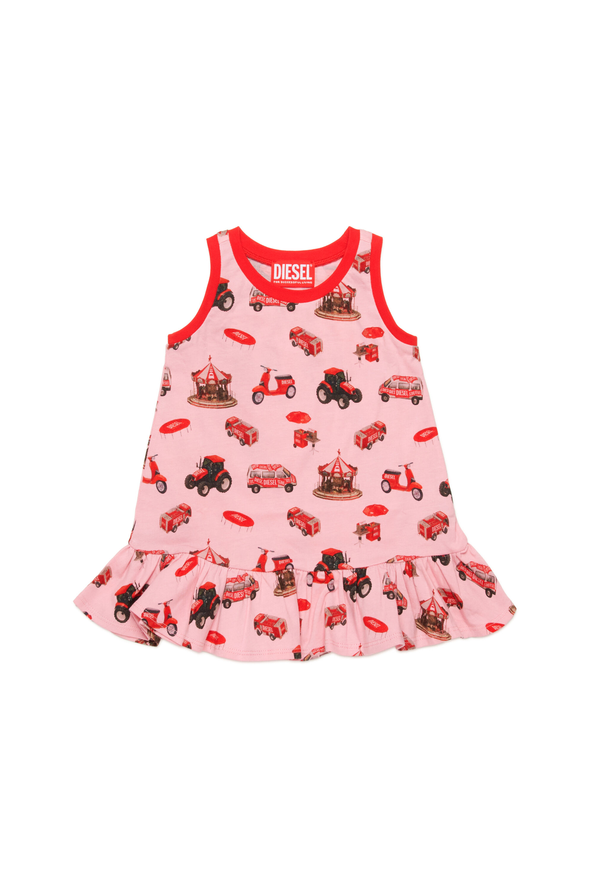 Diesel - MCURBIB, Robe de plage sans manches avec imprimé véhicule Femme in Rose - 1