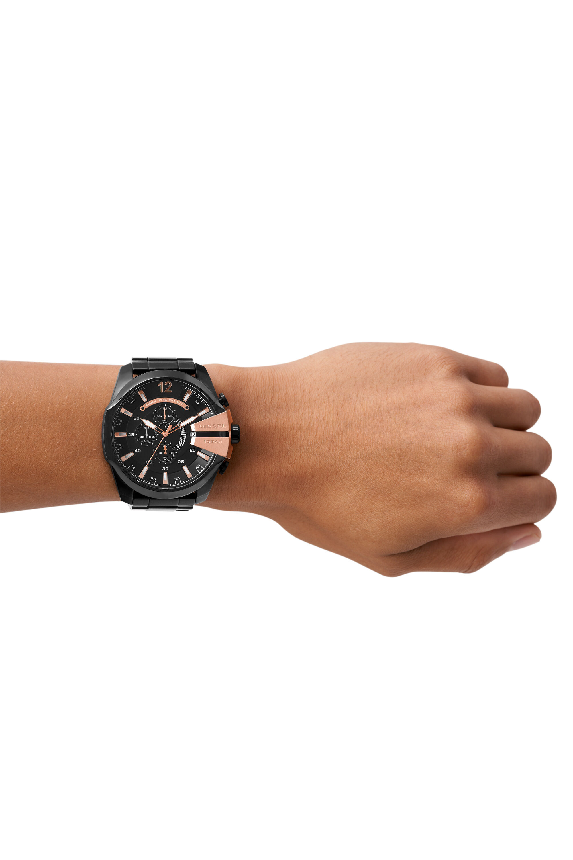 DZ4309 Homme Mega Chief montre en acier noir Diesel