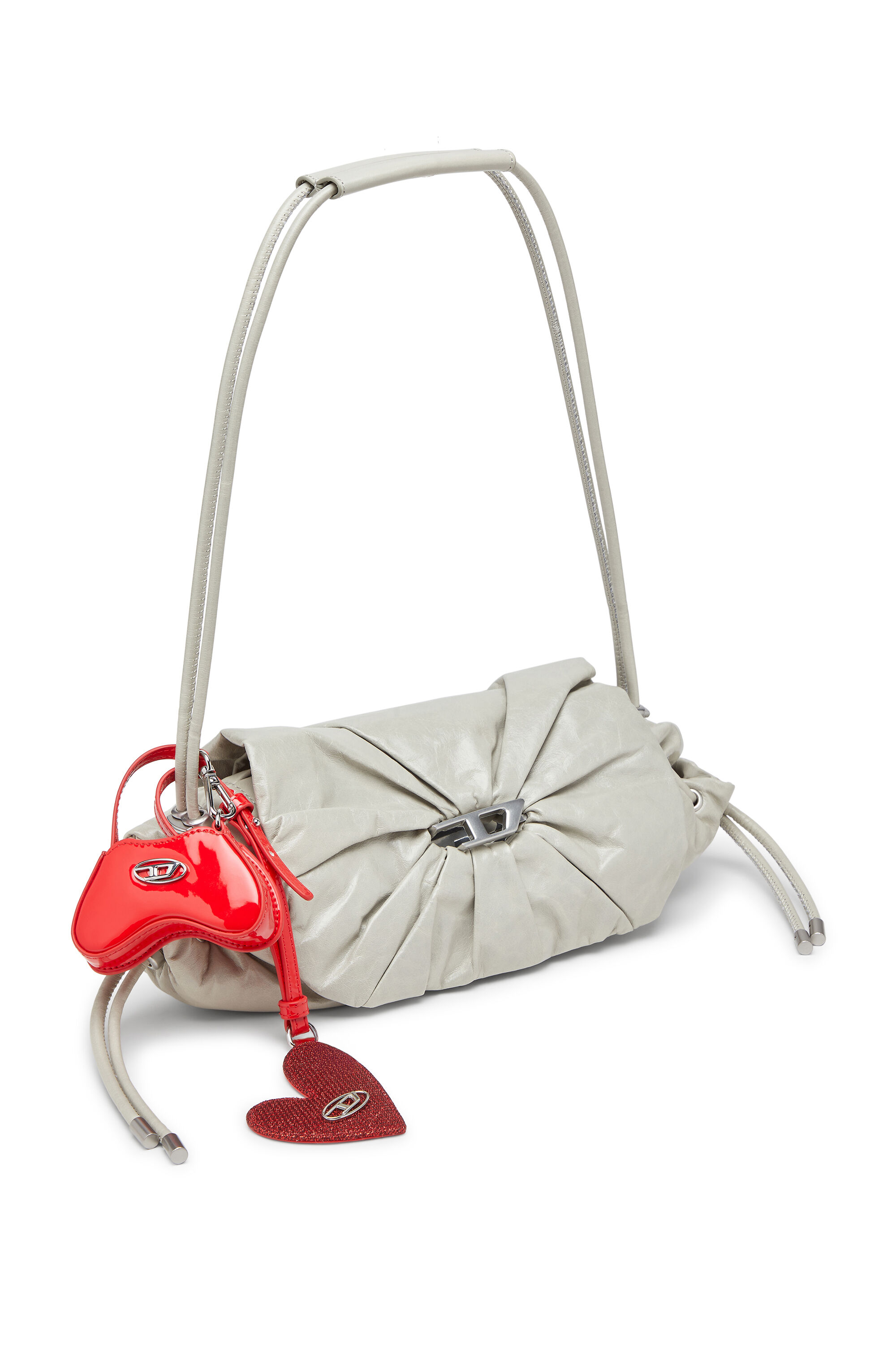 Diesel - PLAY MIRROR, Woman's Heart charm with logo in metal in Red - 4