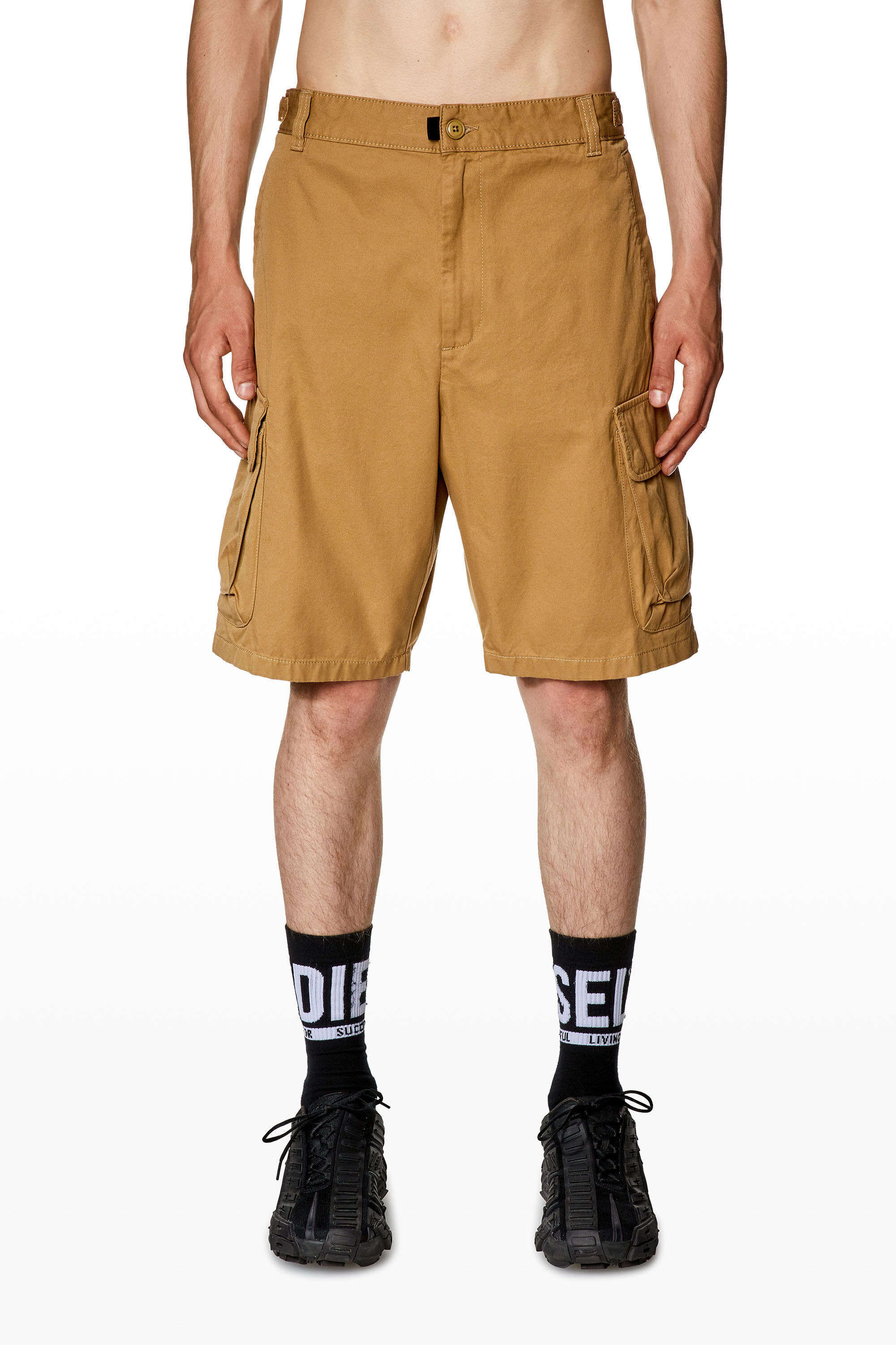 Diesel - P-ARGYM-SHORT, Man Twill cargo shorts in organic cotton in Brown - Image 3