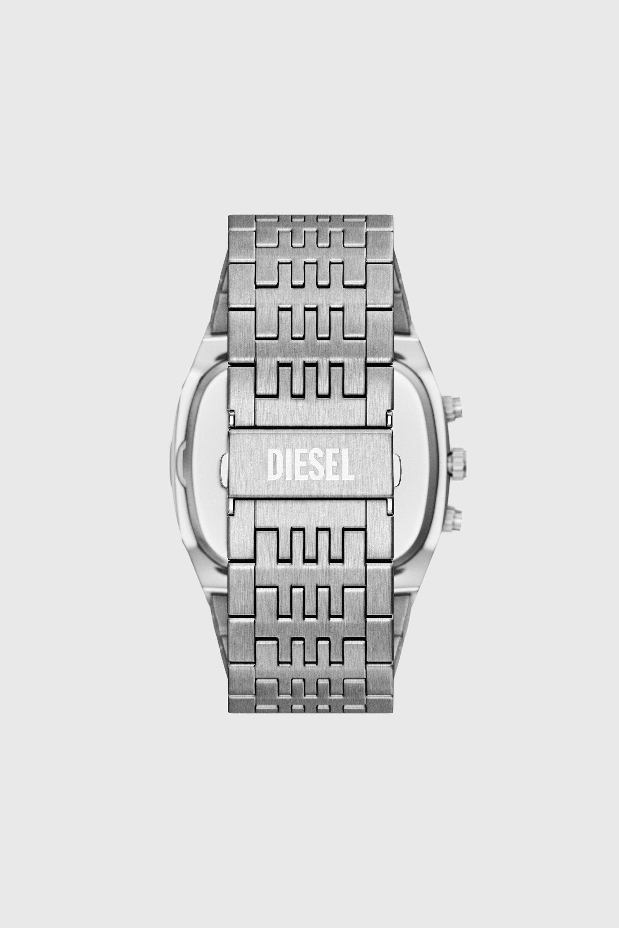 Diesel - DZ4725 WATCH, Montre Spiked Cushion en acier inoxydable Homme in Gris argent&eacute; - 2