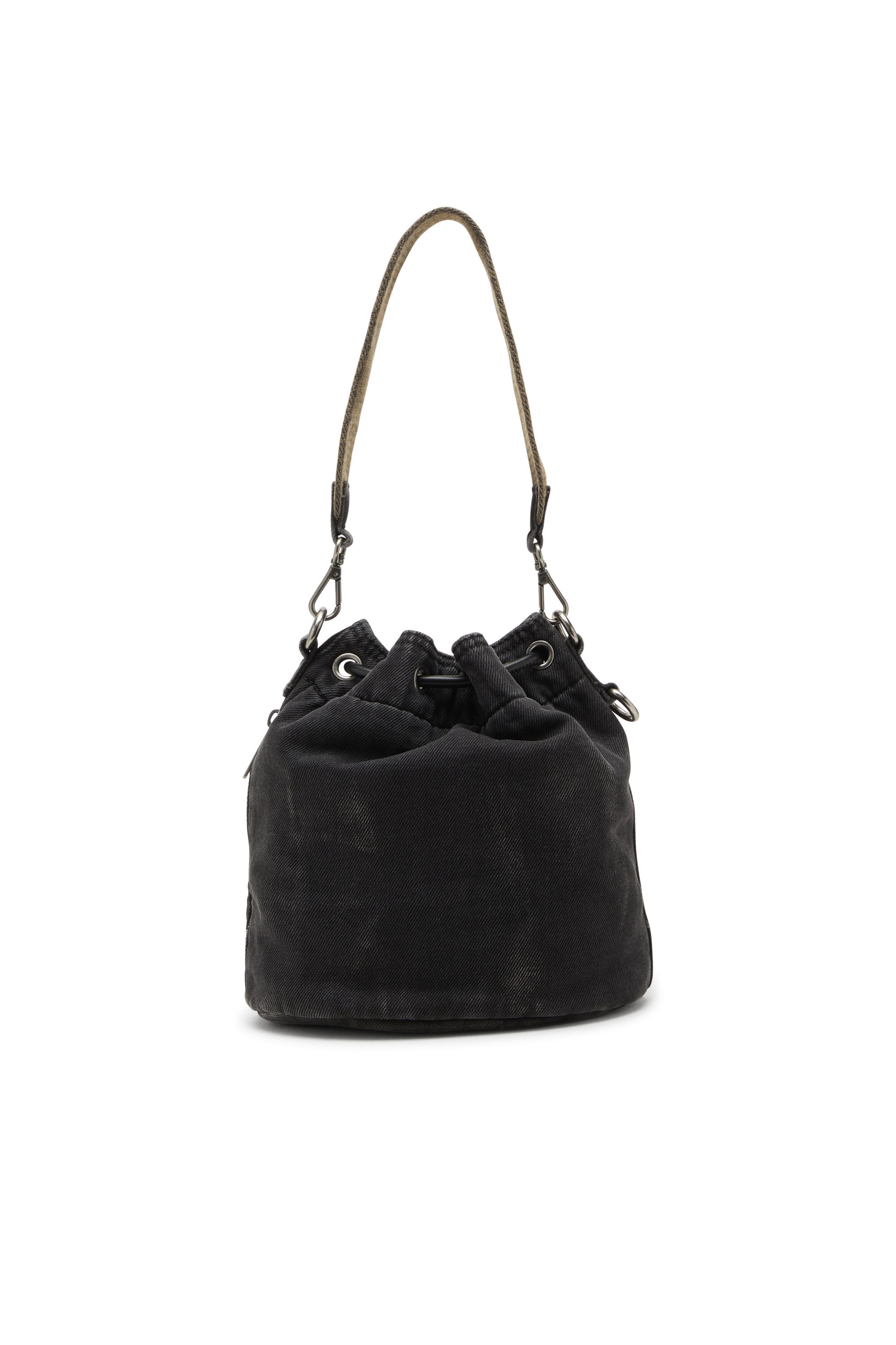 Diesel - MULTI-PKTS BUCKET X, Multi-Pkts-Sac seau multipoche en denim délavé Mixte in Noir - 2