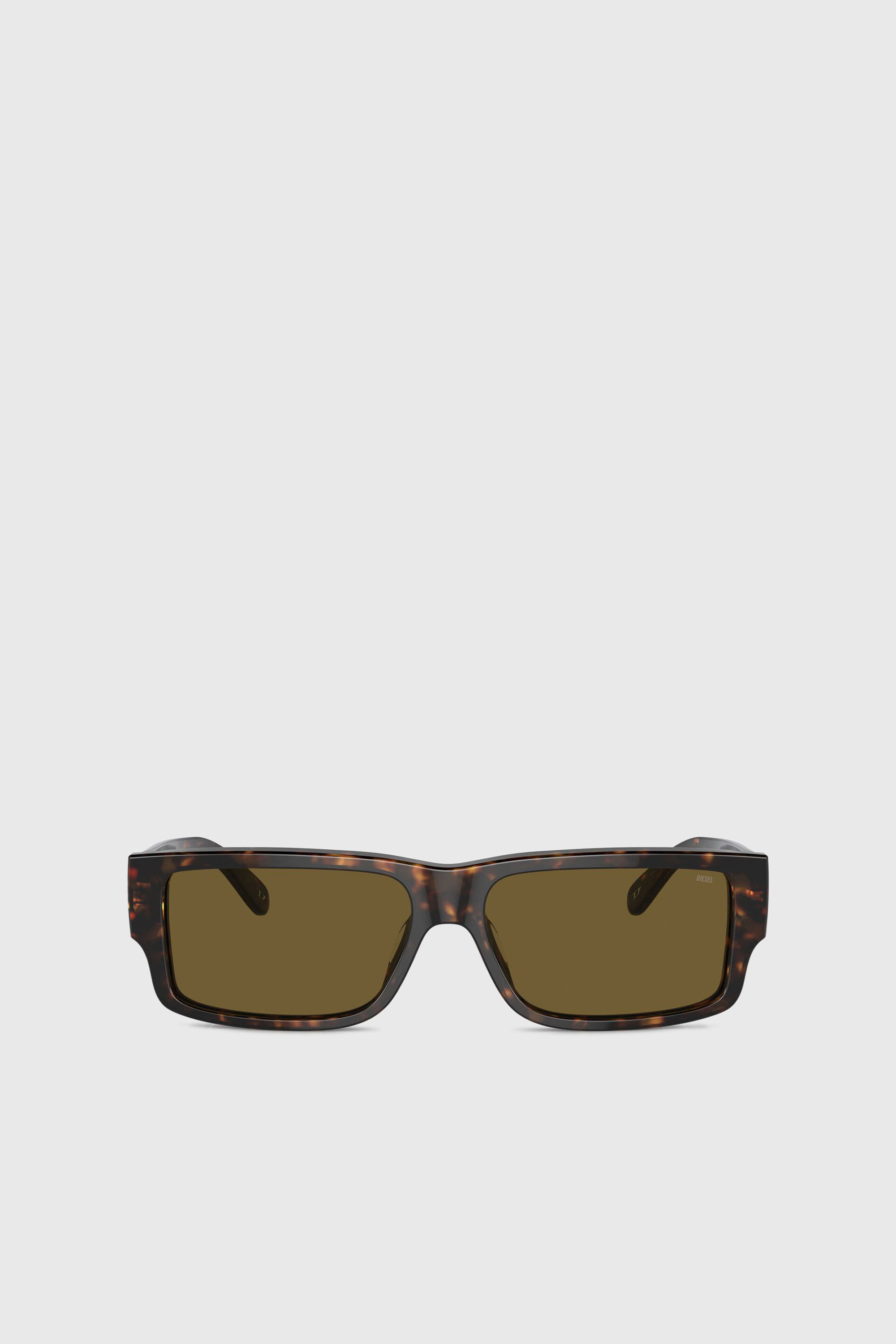 Diesel - 0DL2003 SIZE 57, Lunettes de soleil rectangulaires Homme in Marron - 1