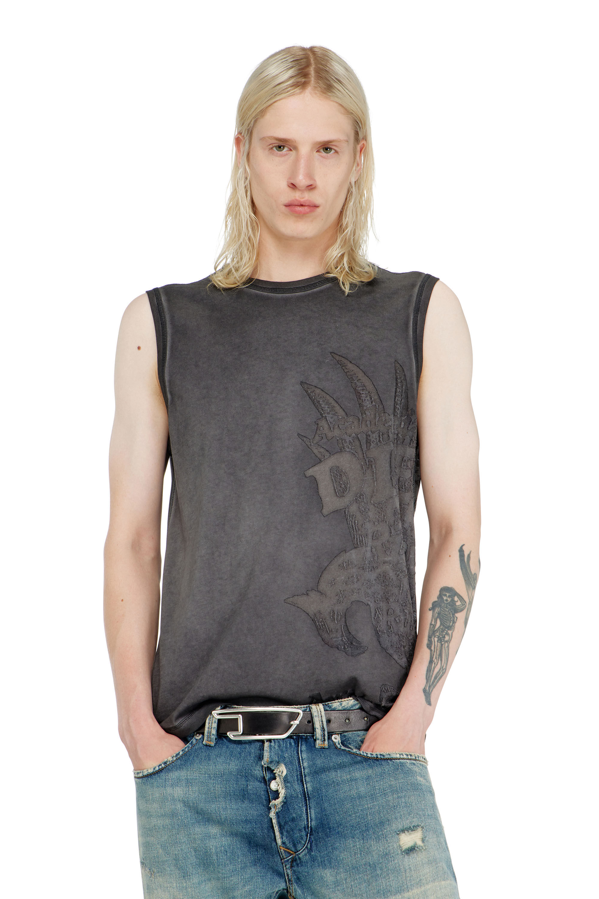 Diesel - T-RAWBISCO, D&eacute;bardeur sans manches avec graphismes emboss&eacute;s Homme in ToBeDefined - 3