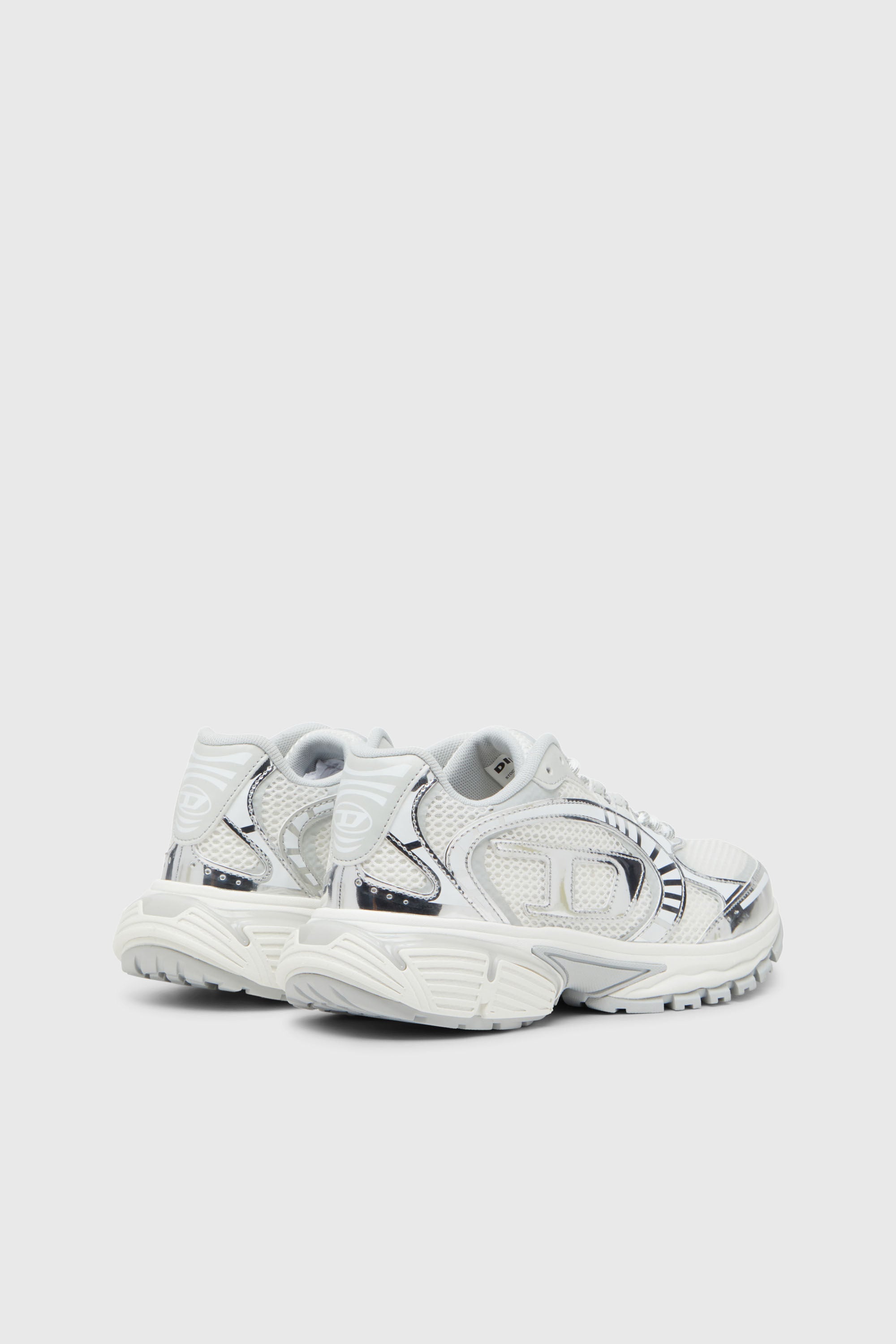 Diesel - S-PRO-V-DENSE LOW W, S-Pro-V-Dense-Baskets en mesh m&eacute;tallis&eacute; avec logo Oval D Femme in Blanc - 3