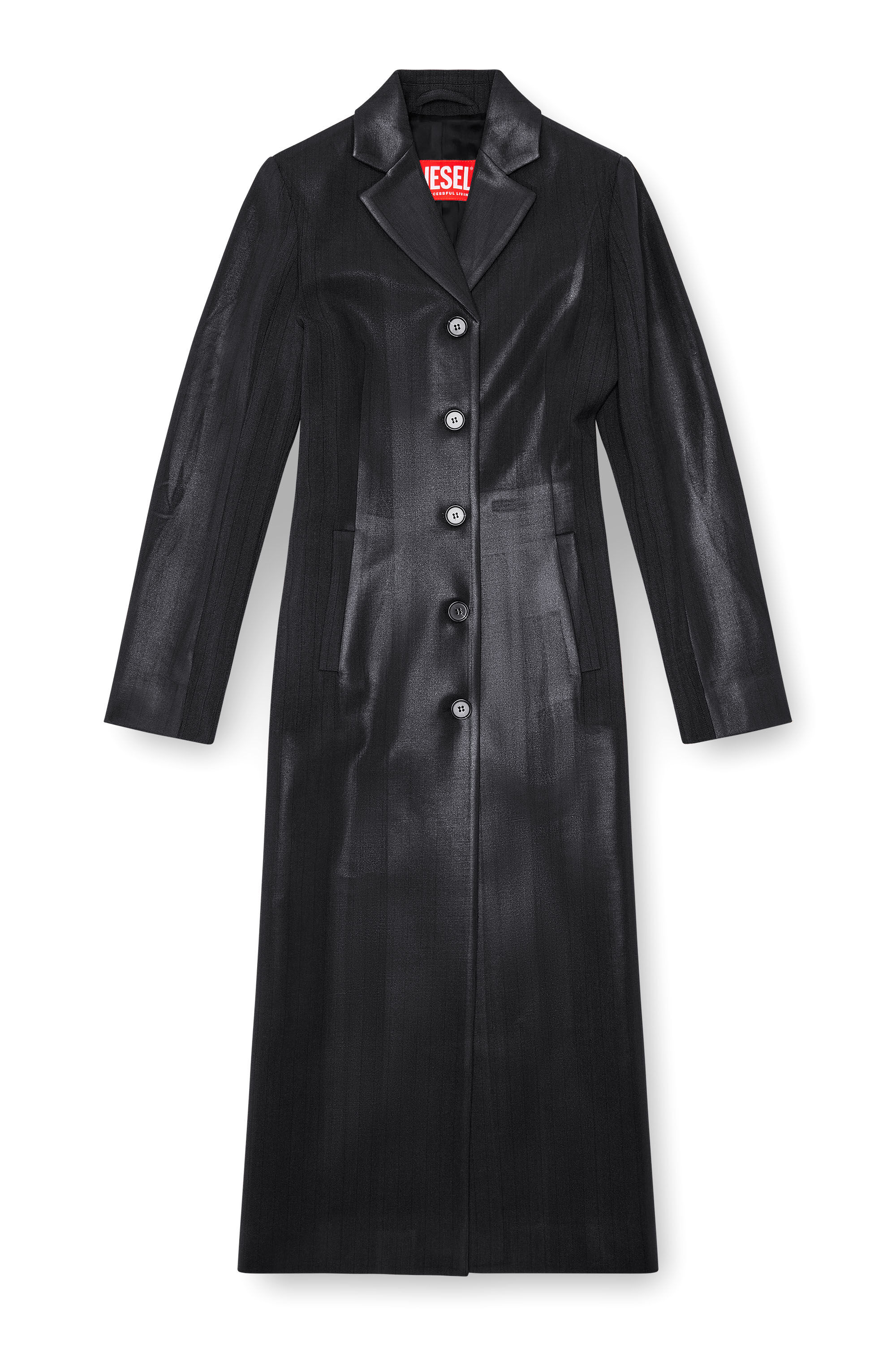 Veste a fines rayures avec devant enduit Femme Noir Diesel