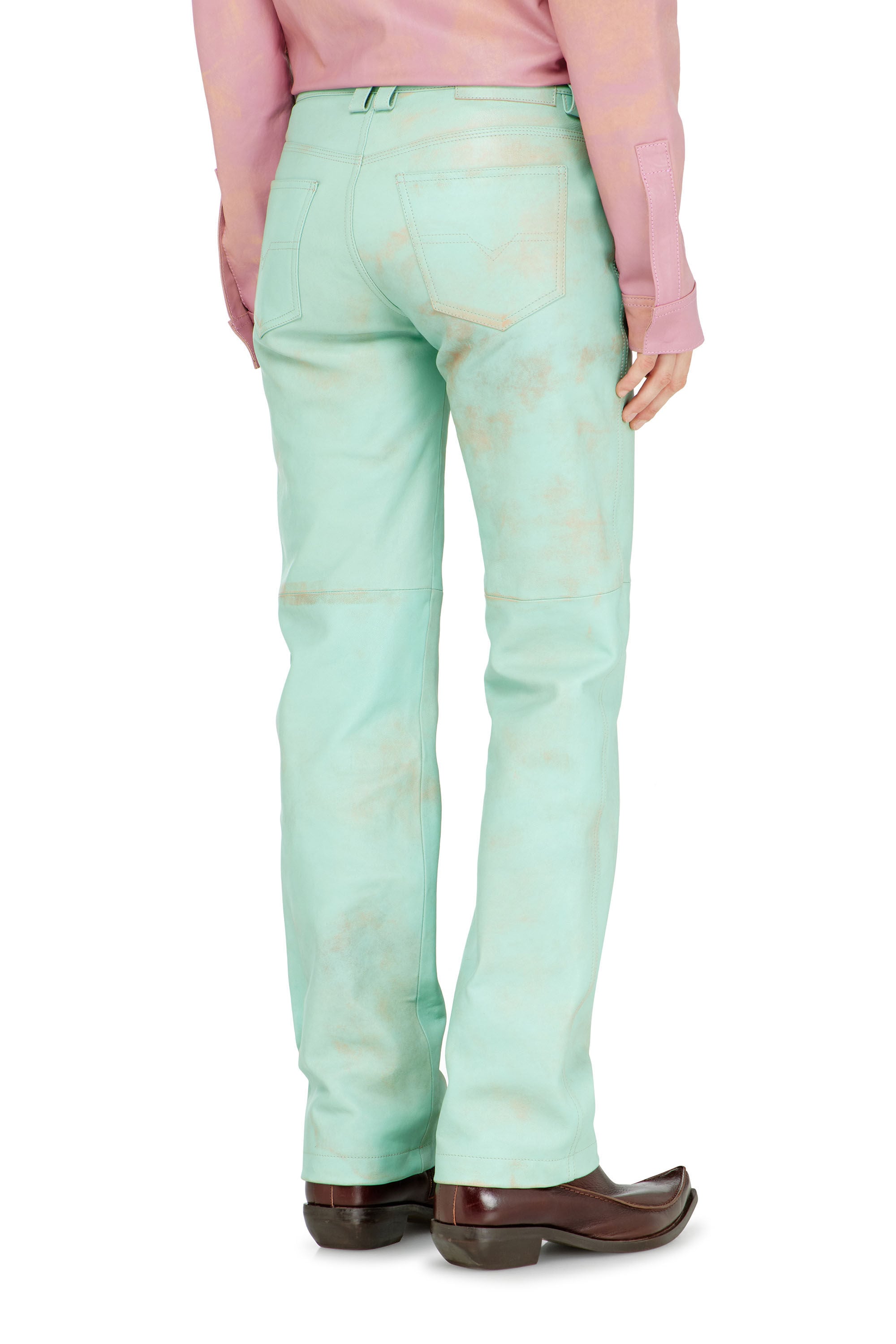 Diesel - L-POCKA, Pantalon en cuir trait&eacute; Femme in ToBeDefined - 3