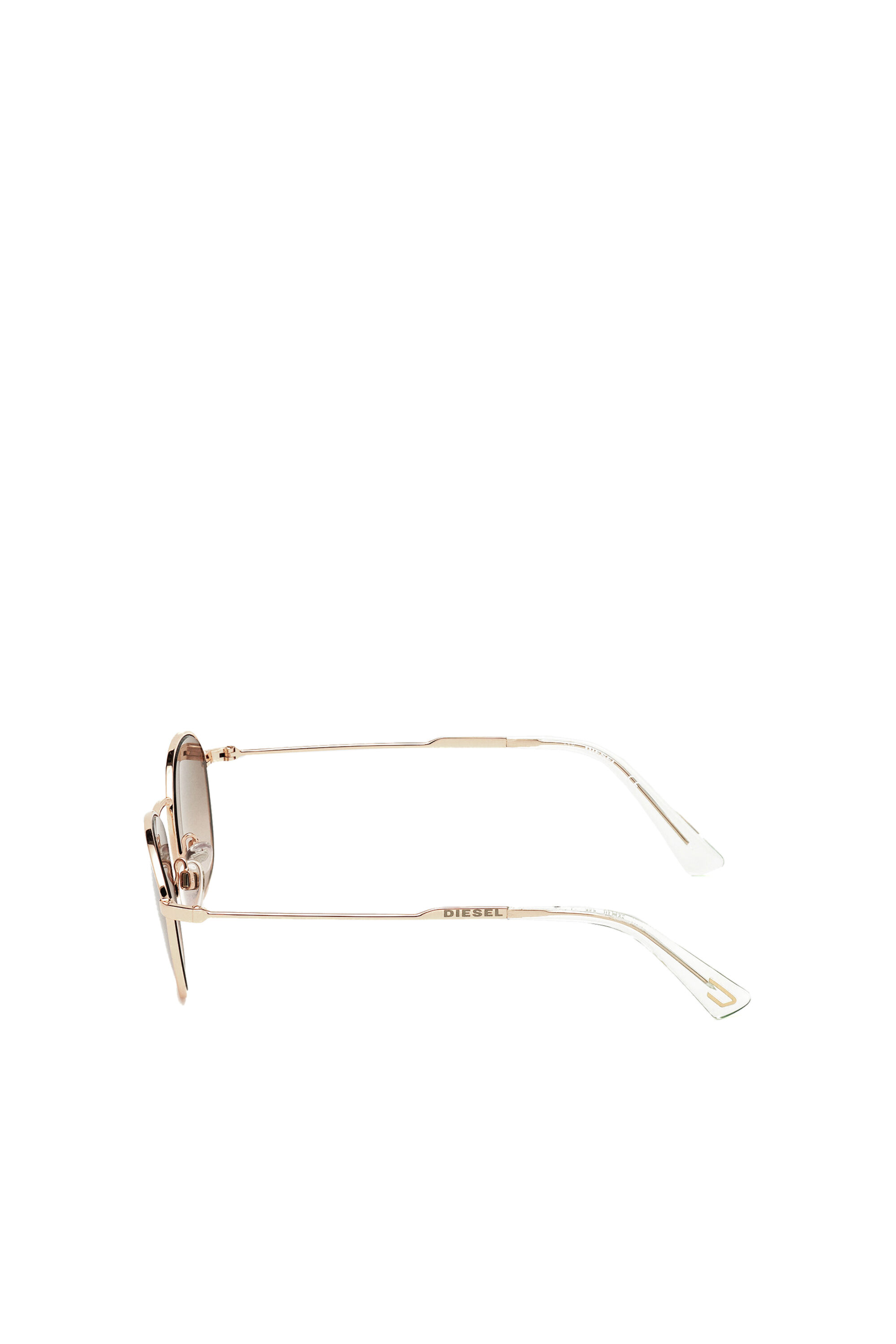 Diesel - DL0307, Lunettes de soleil unisexes à la silhouette arrondie Mixte in Rose - 4