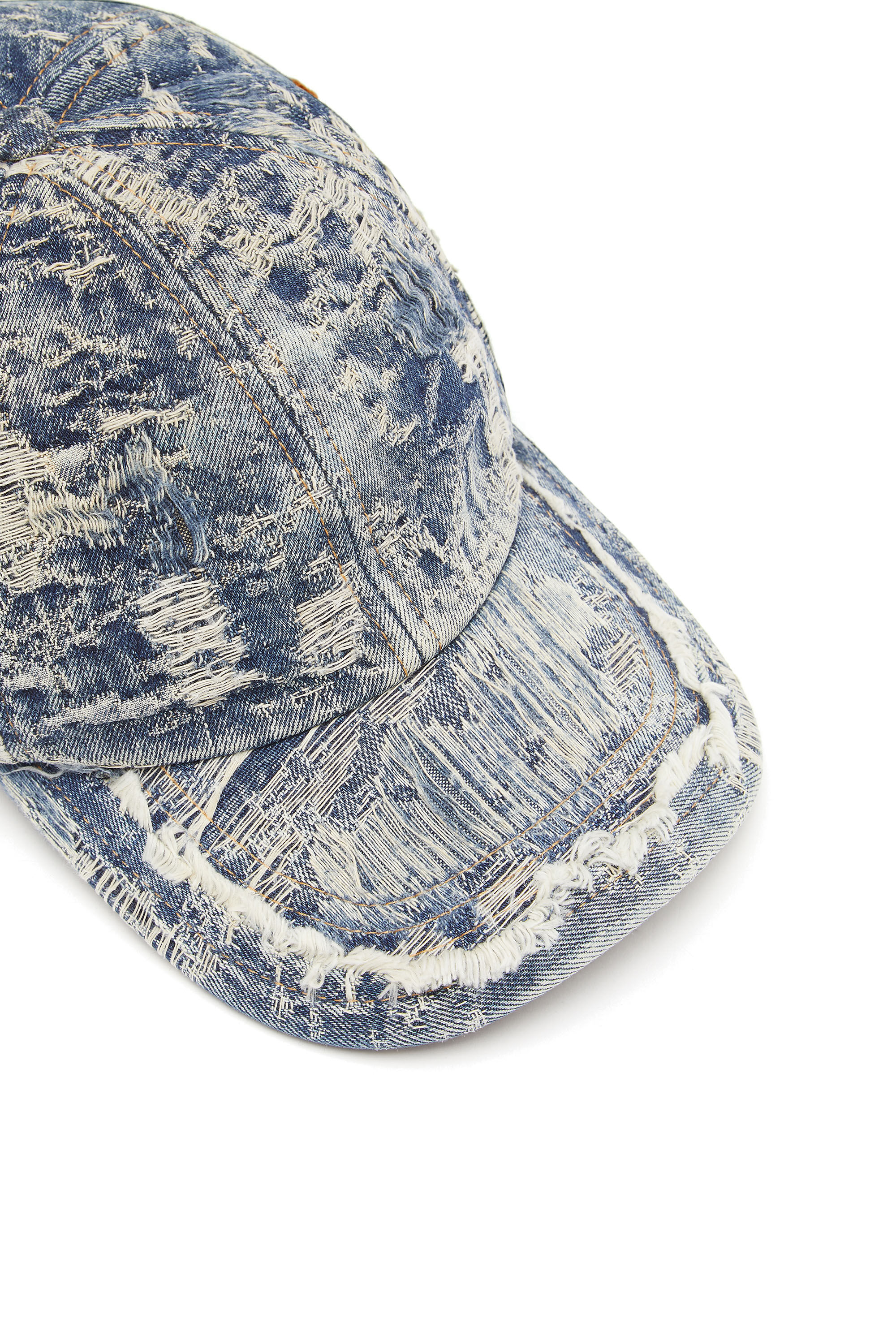 Casquette de baseball en denim vieilli Homme Bleu Diesel