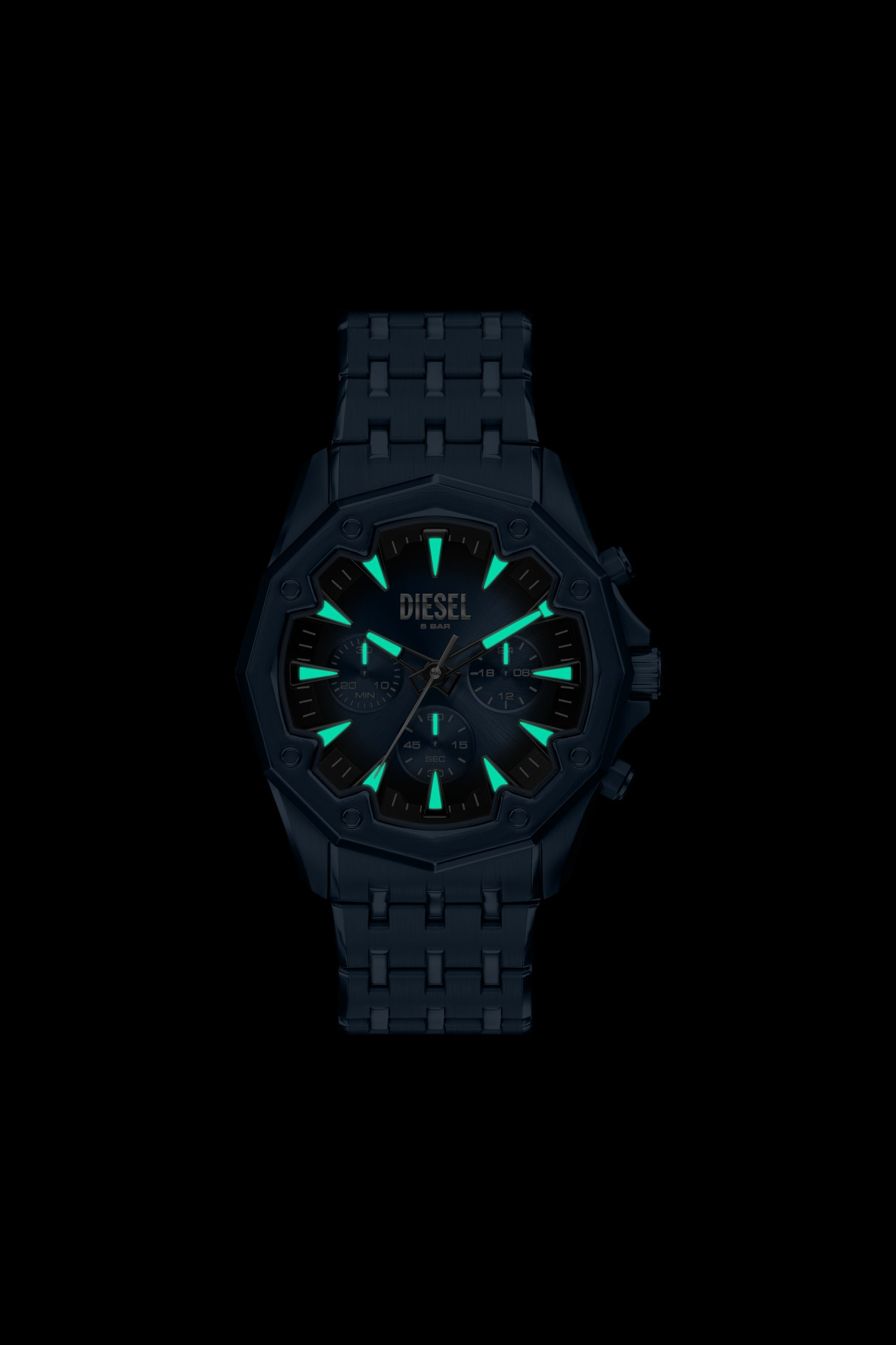 Diesel - DZ4705 WATCH, Montre Stinger en acier inoxydable bleu Homme in Bleu - 6