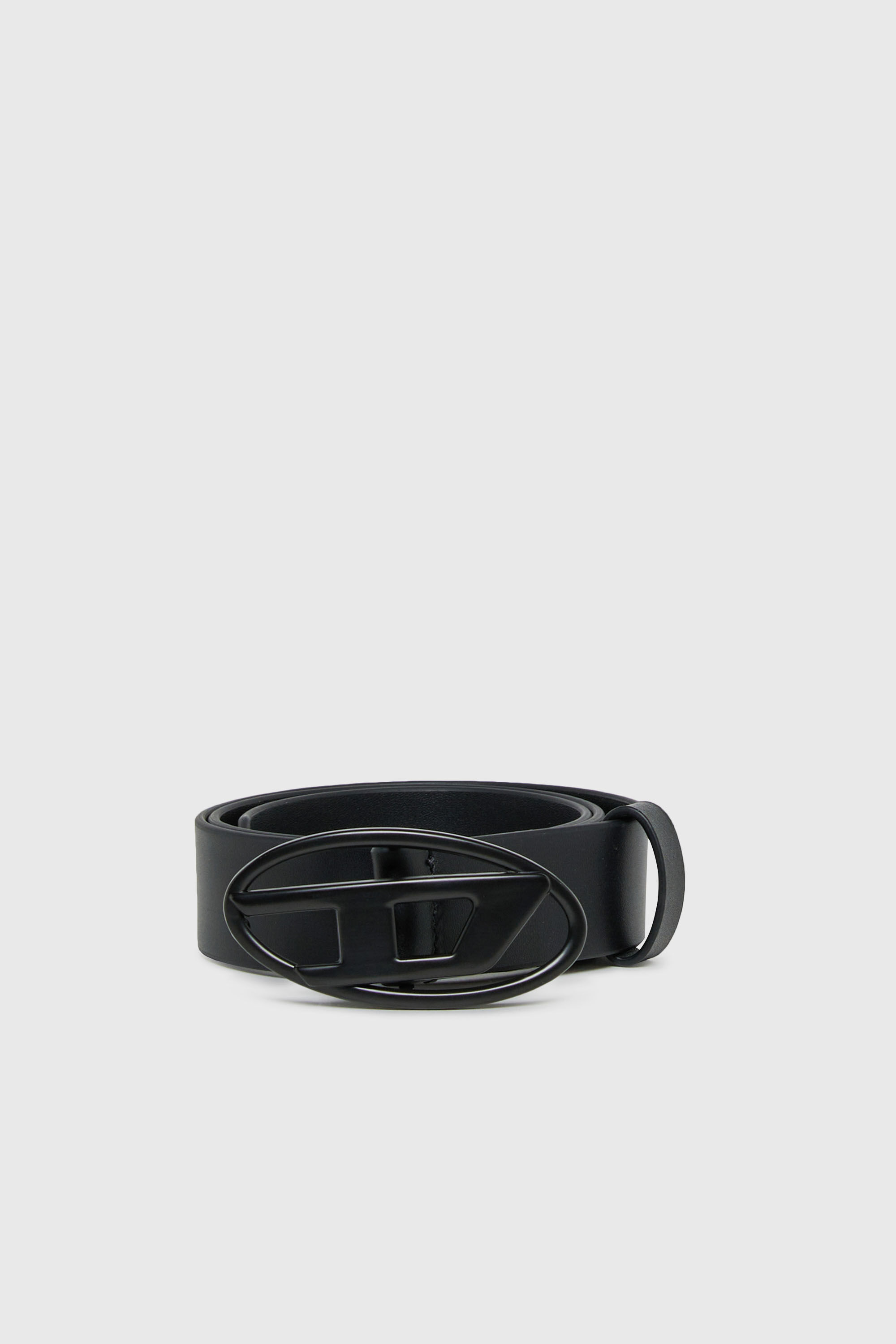Diesel - B1DRN, Ceinture en cuir de 3 cm avec boucle ovale en D Mixte in Noir - 1