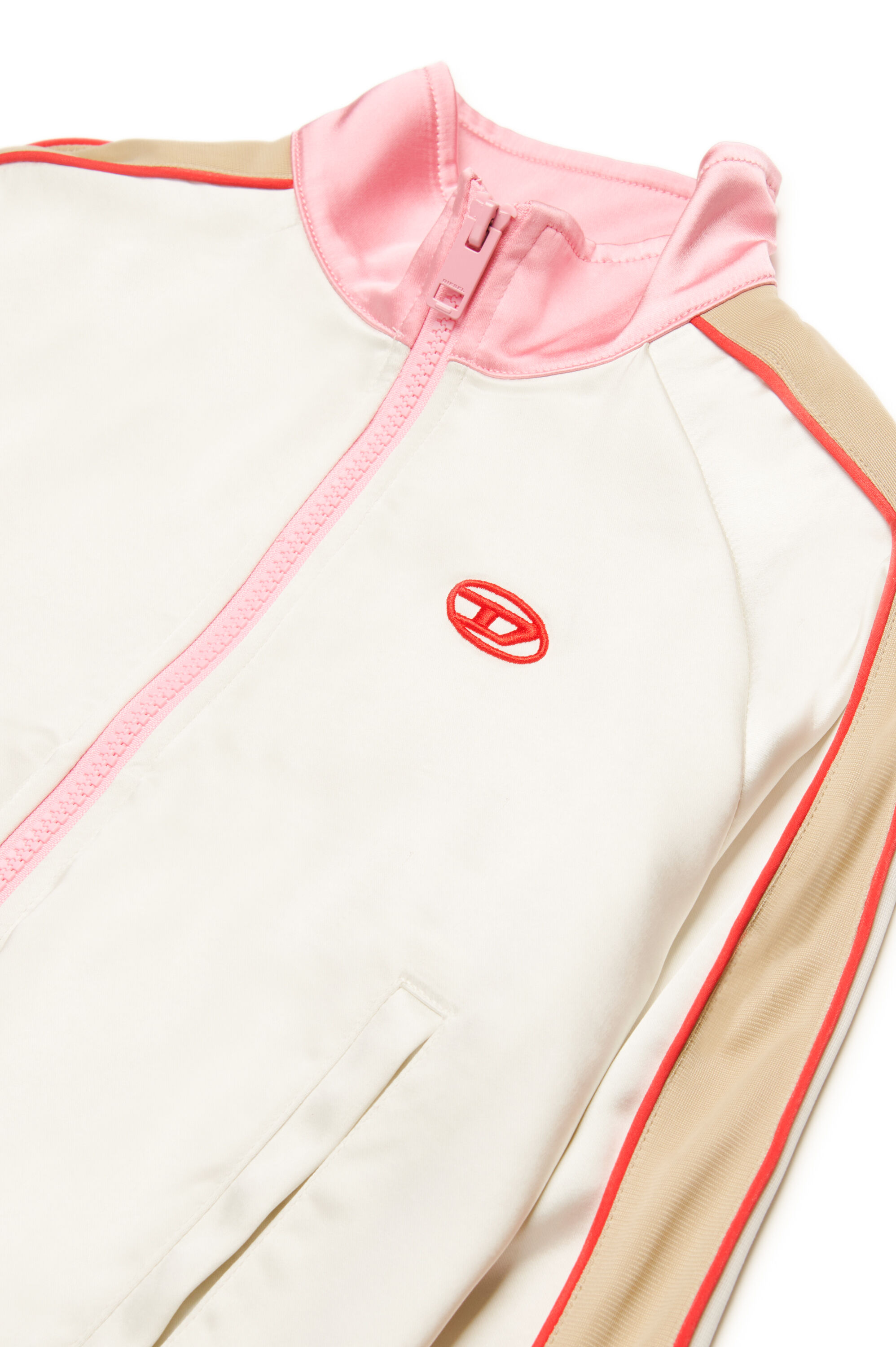 Diesel - SGLORIOUS, Veste de survêtement en satin et jersey technique Femme in Polychrome - 3