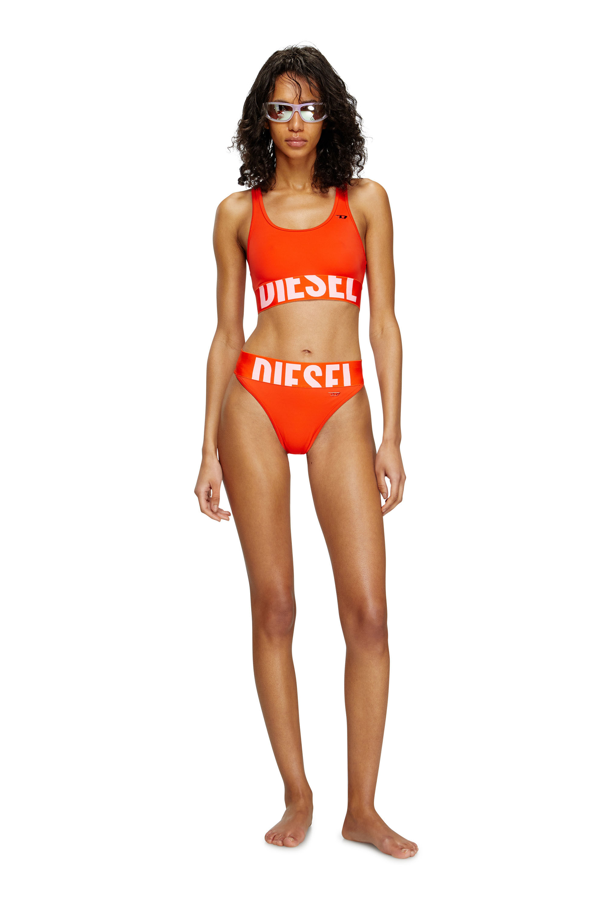 Diesel - LOLA-D-POP, Bas de bikini avec logo découpé Femme in Orange - 2