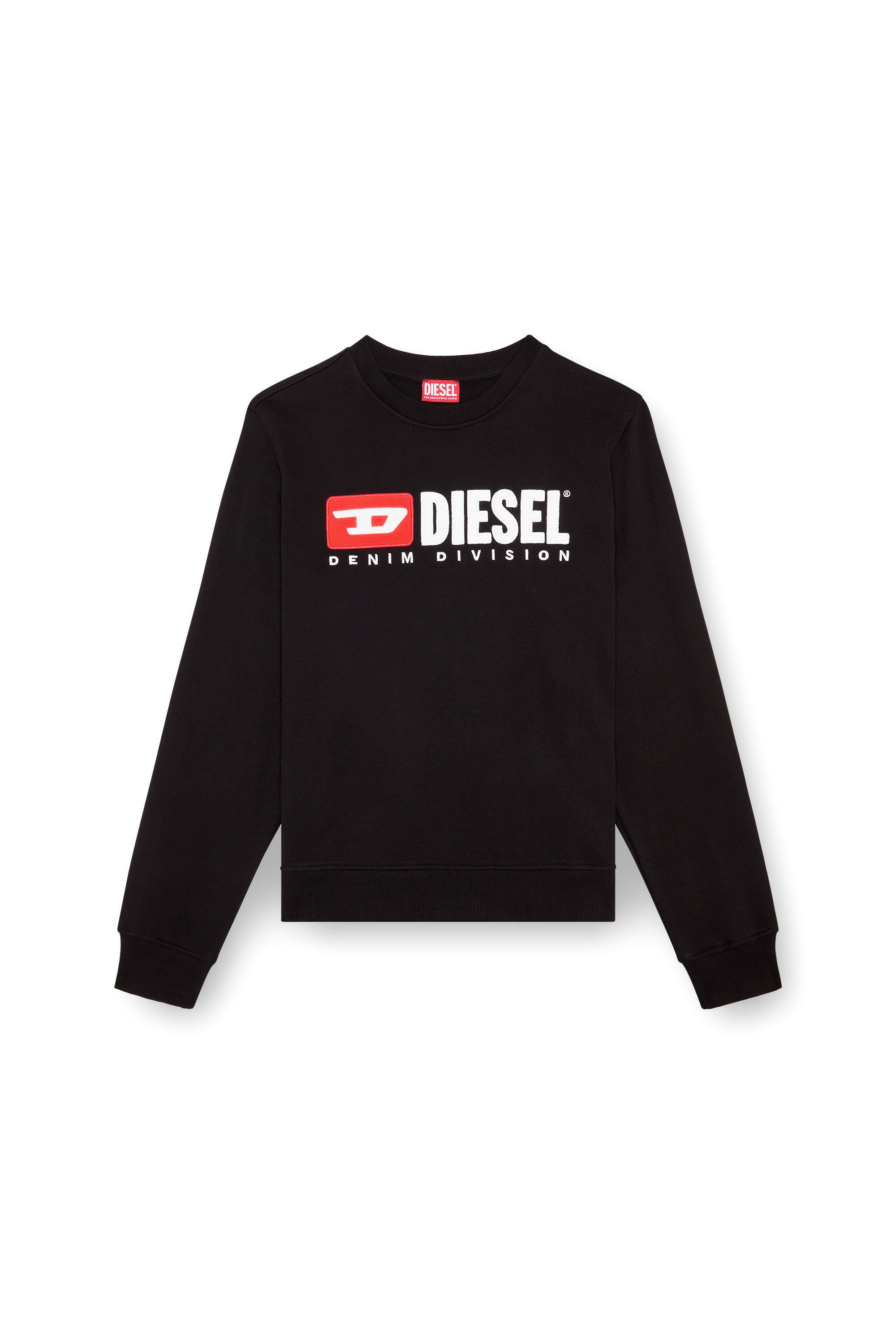 Diesel - S-BOXT-DIV, Homme Sweat-shirt avec logo Denim Division in Noir - Image 2