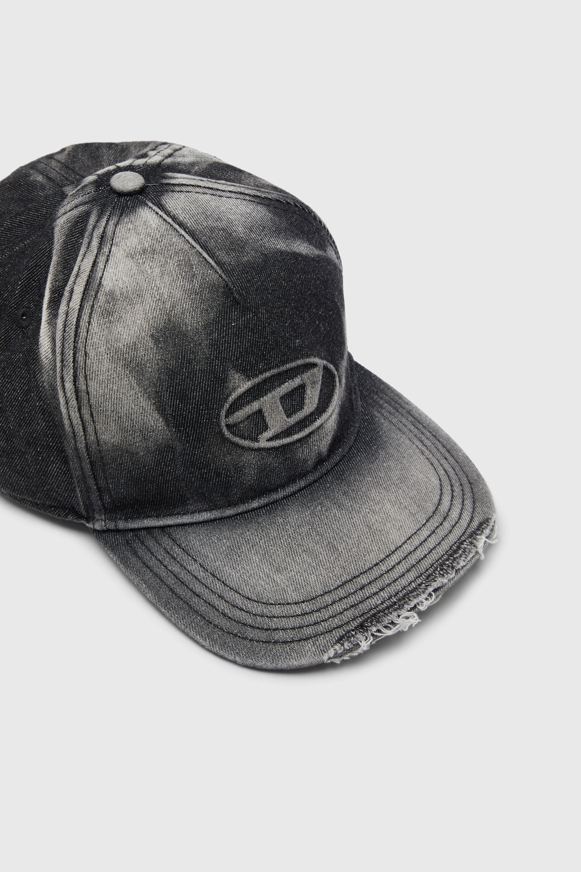 Diesel - C-SEYMON-BLACK, Casquette de baseball en denim effet &laquo; destroyed &raquo; Homme in Noir - 3