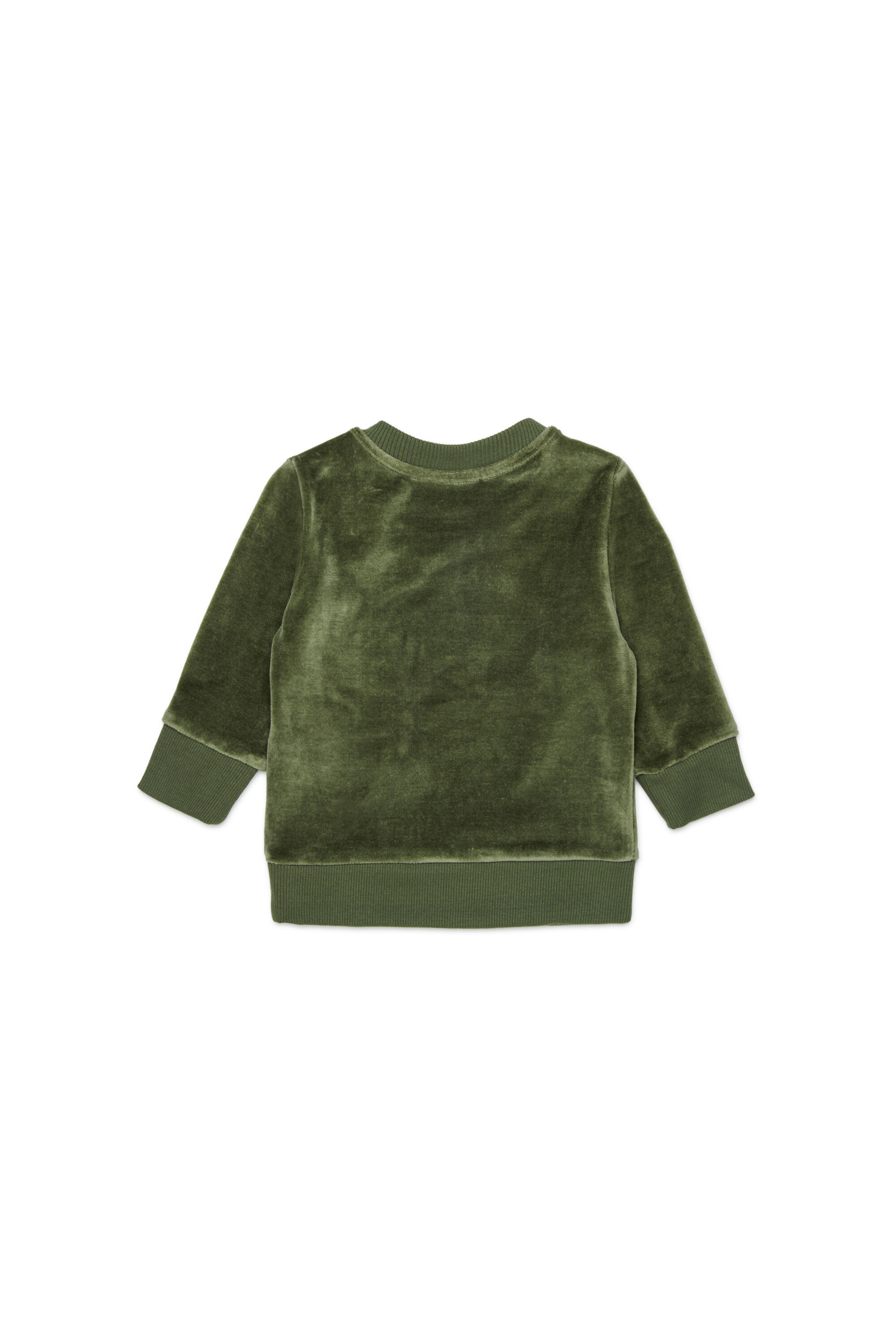 Diesel - SHENIB, Sweat-shirt en velours avec broderie Oval D Homme in Vert - 2