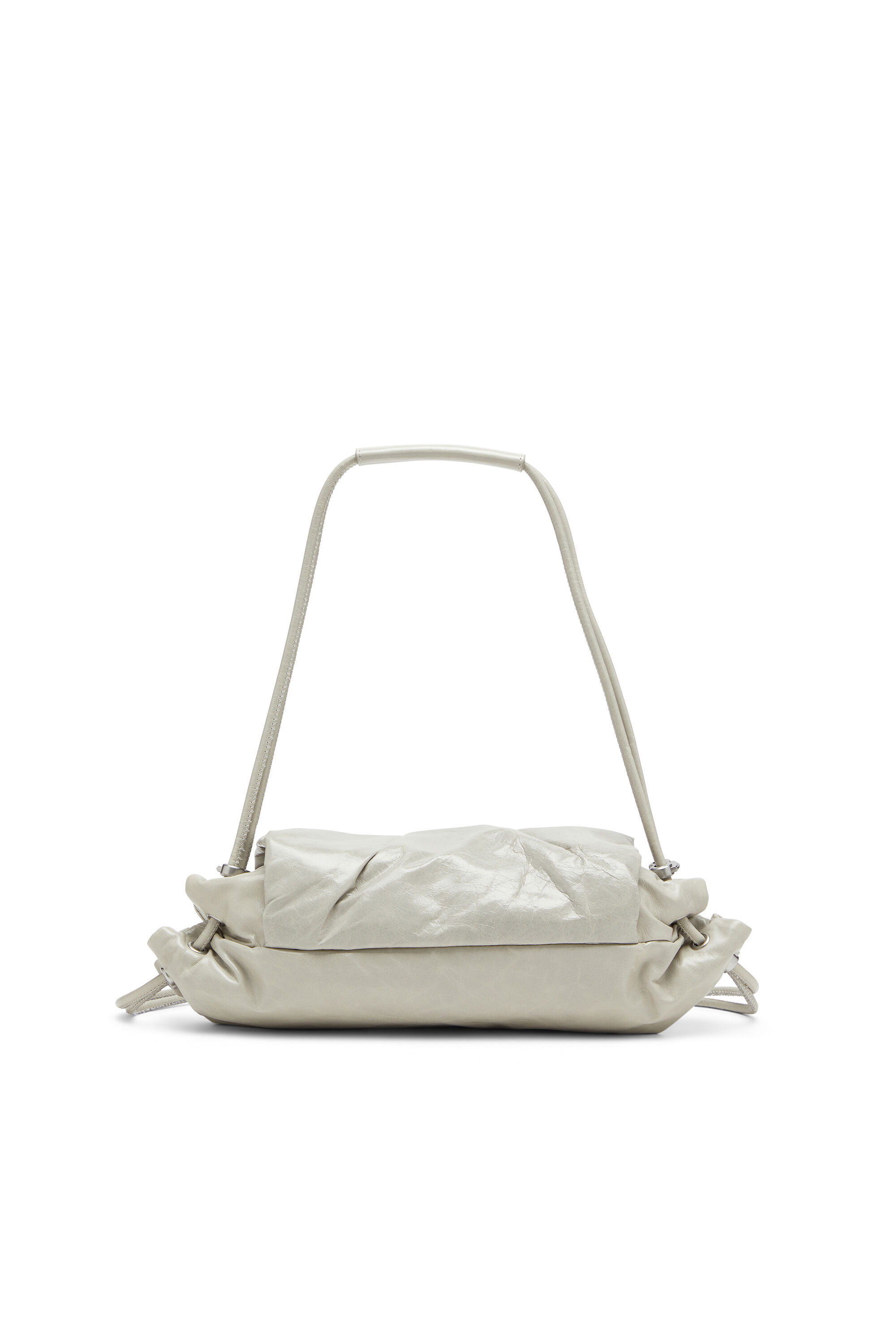 Diesel - SCRUNCH-D SHOULDER S, Scrunch-D S-Sac à bandoulière en cuir froissé Femme in Blanc - 2