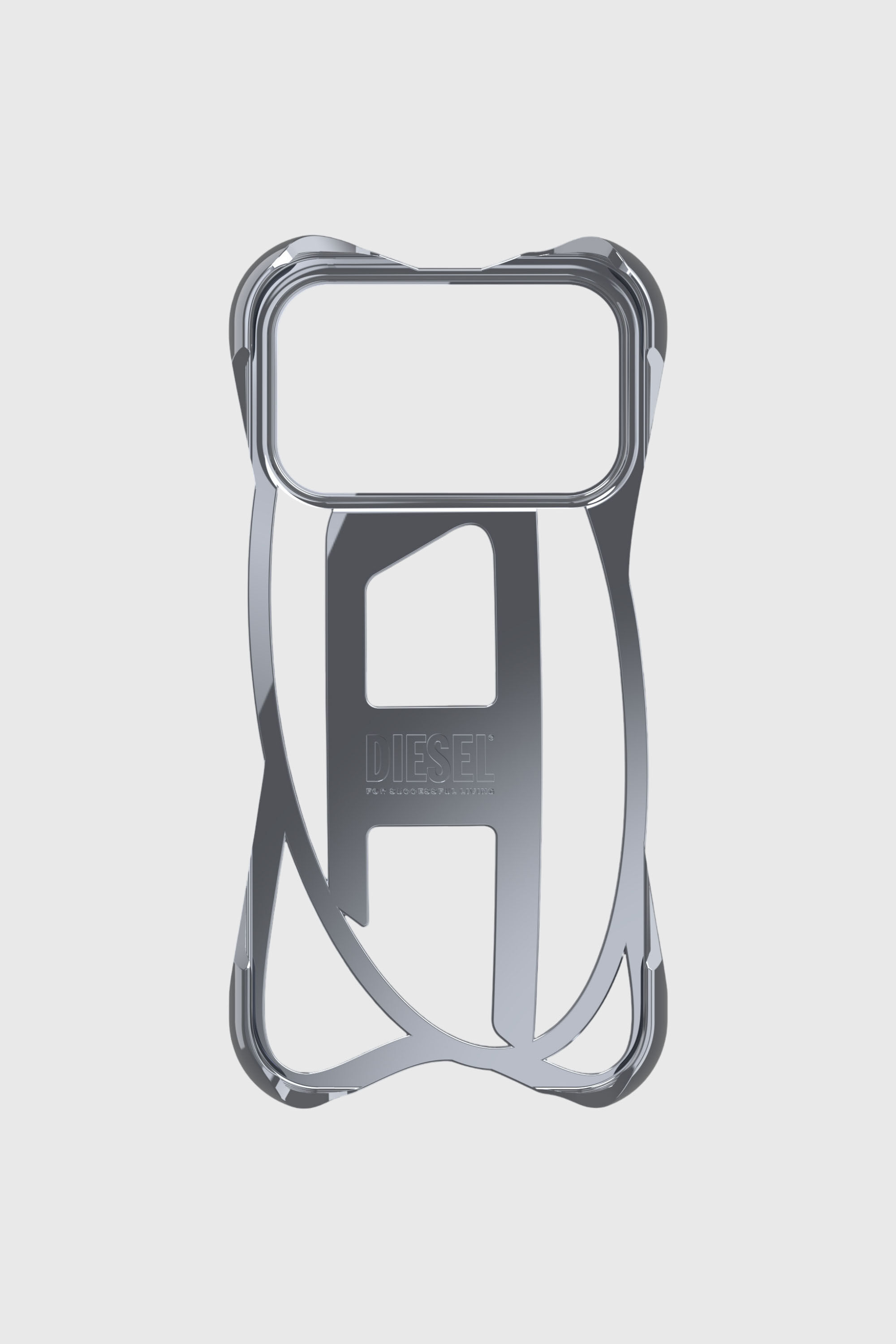 Diesel - 60445  D FRAME CASE, &Eacute;tui brillant Caged D pour iPhone 17 Pro Mixte in Gris - 3