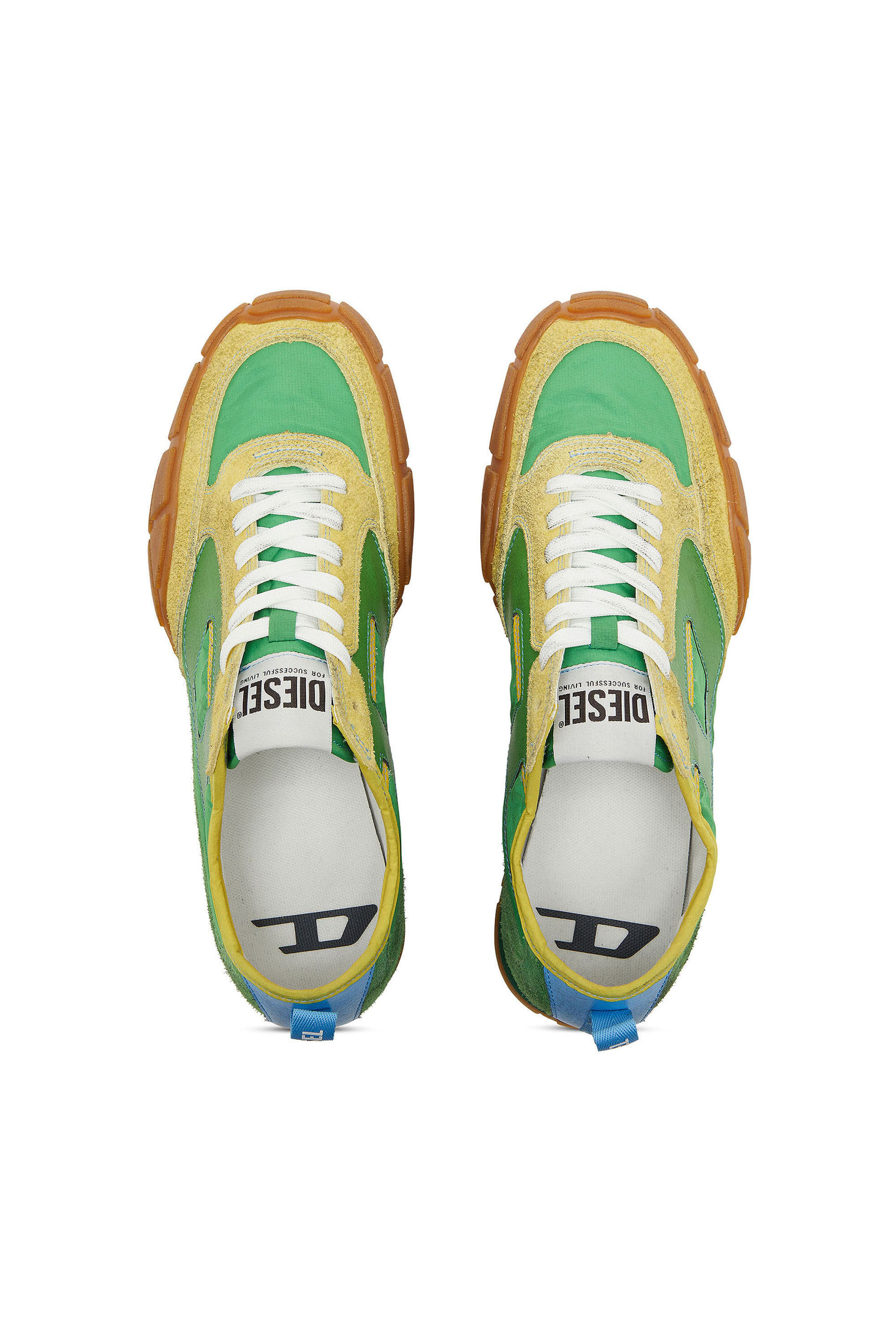 Diesel - S-PAGODHA LOW, S-Pagodha - Baskets en cuir et nylon Homme in Vert - 4