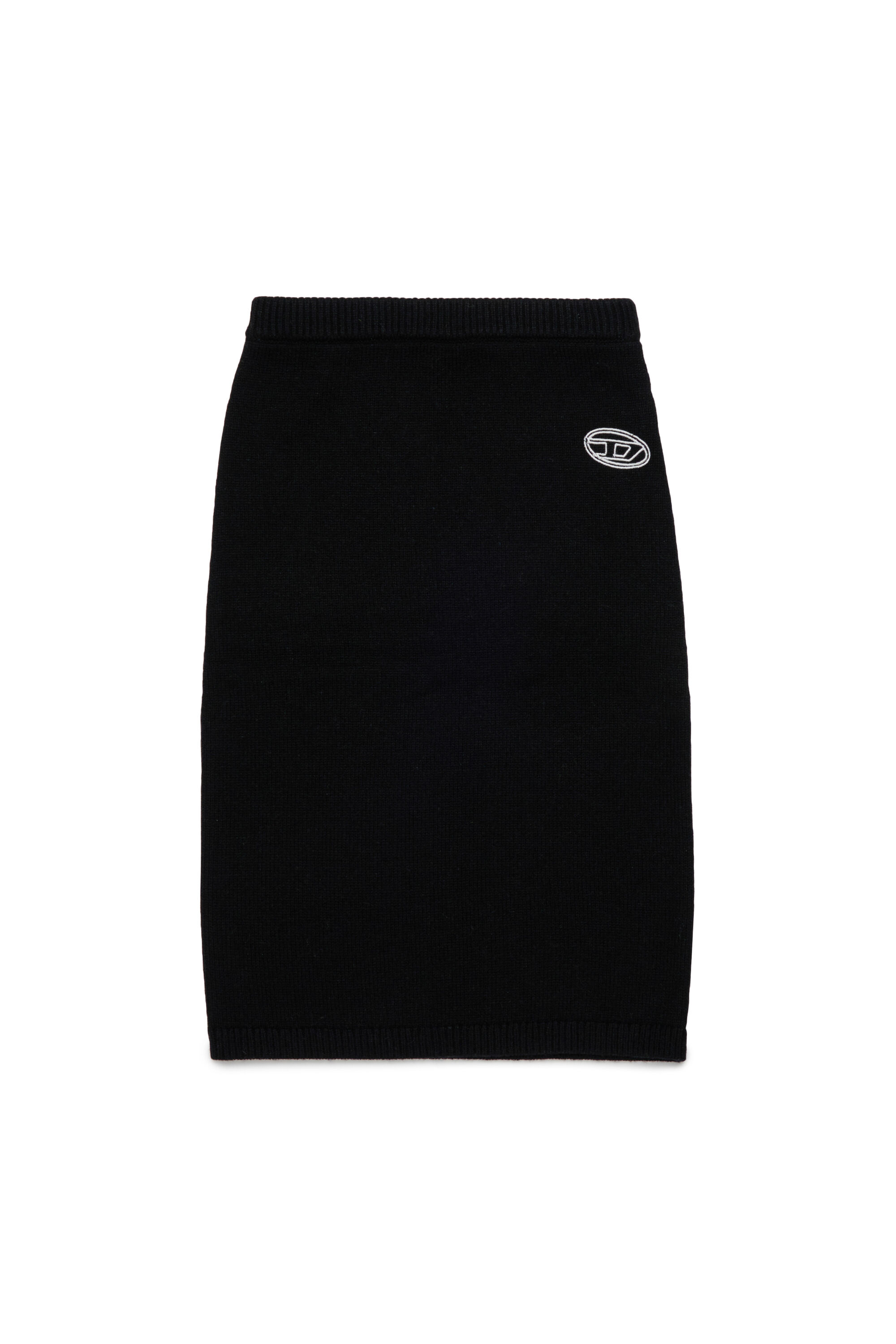 Diesel - GISELLE, Jupe en mélange de laine avec taille élastiquée Femme in Noir - 1
