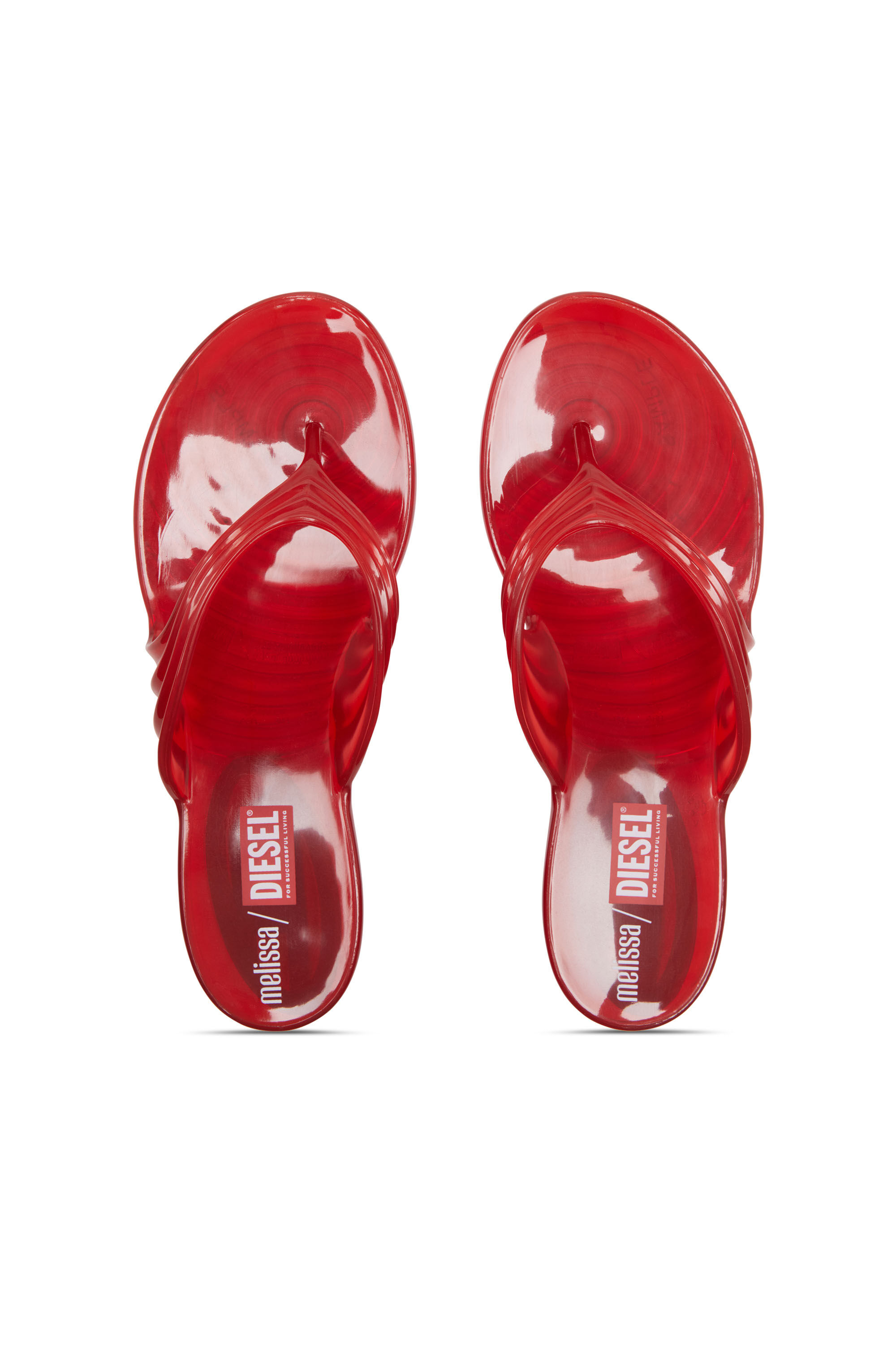 Diesel - MELISSA QUANTUM THONG, Tong sculpturale en Melflex&reg; Femme in Rouge - 4