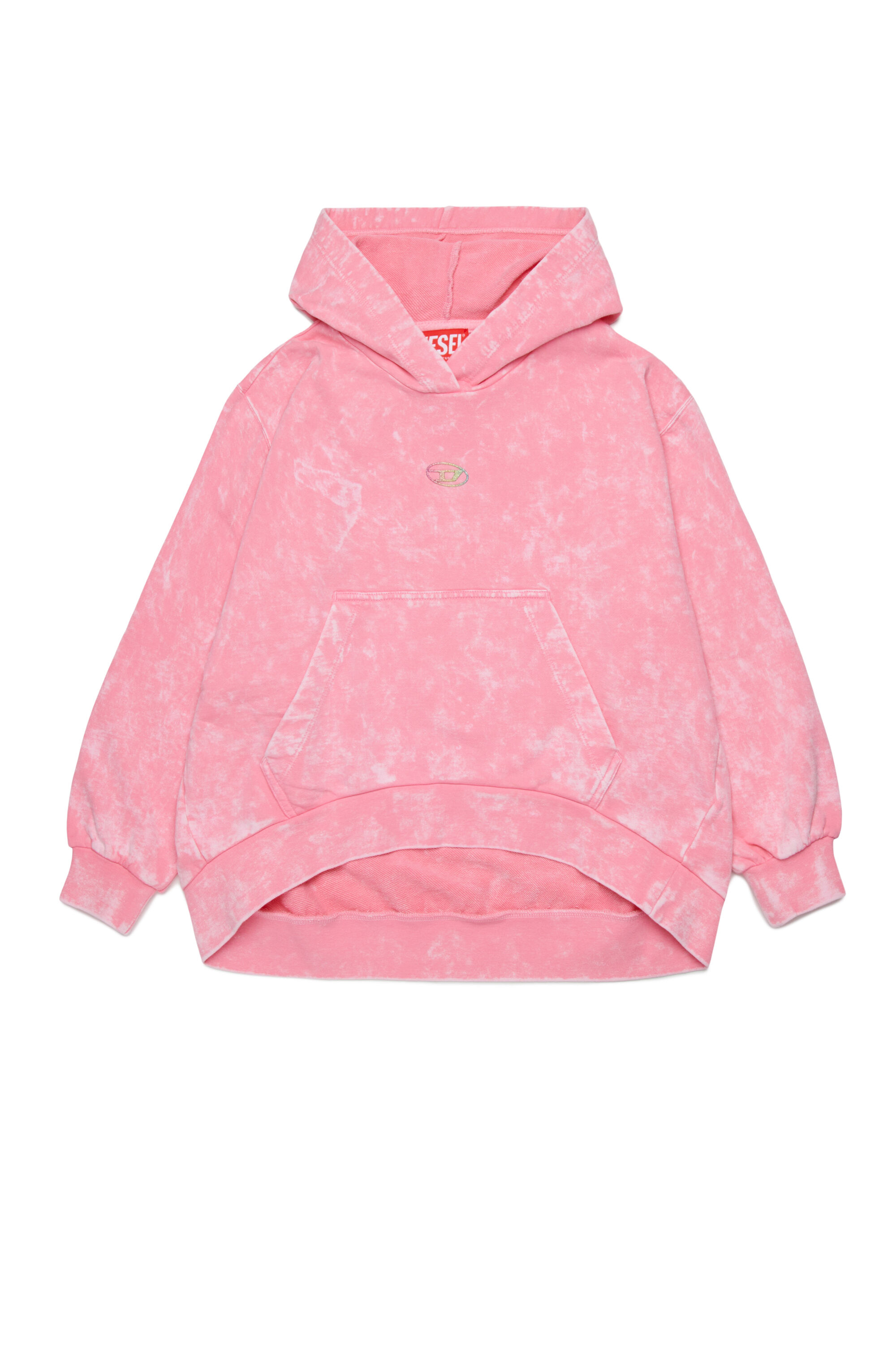 Diesel - SALIA, Sweat &agrave; capuche en coton effet d&eacute;lav&eacute; Femme in Rose - 1