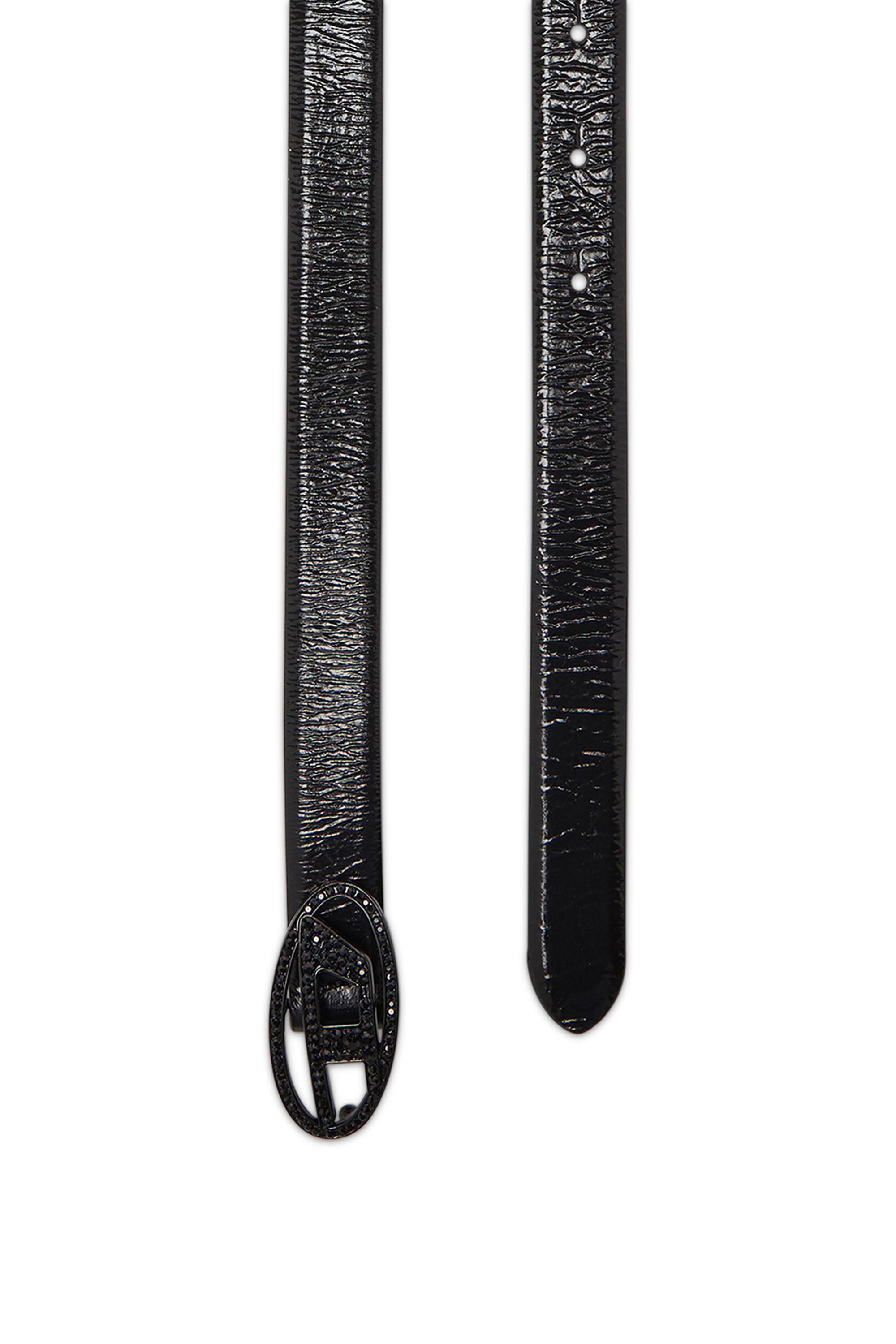 Diesel - B-1DR STRASS 20, Ceinture en cuir 2 cm avec boucle en cristal Femme in Noir - 2