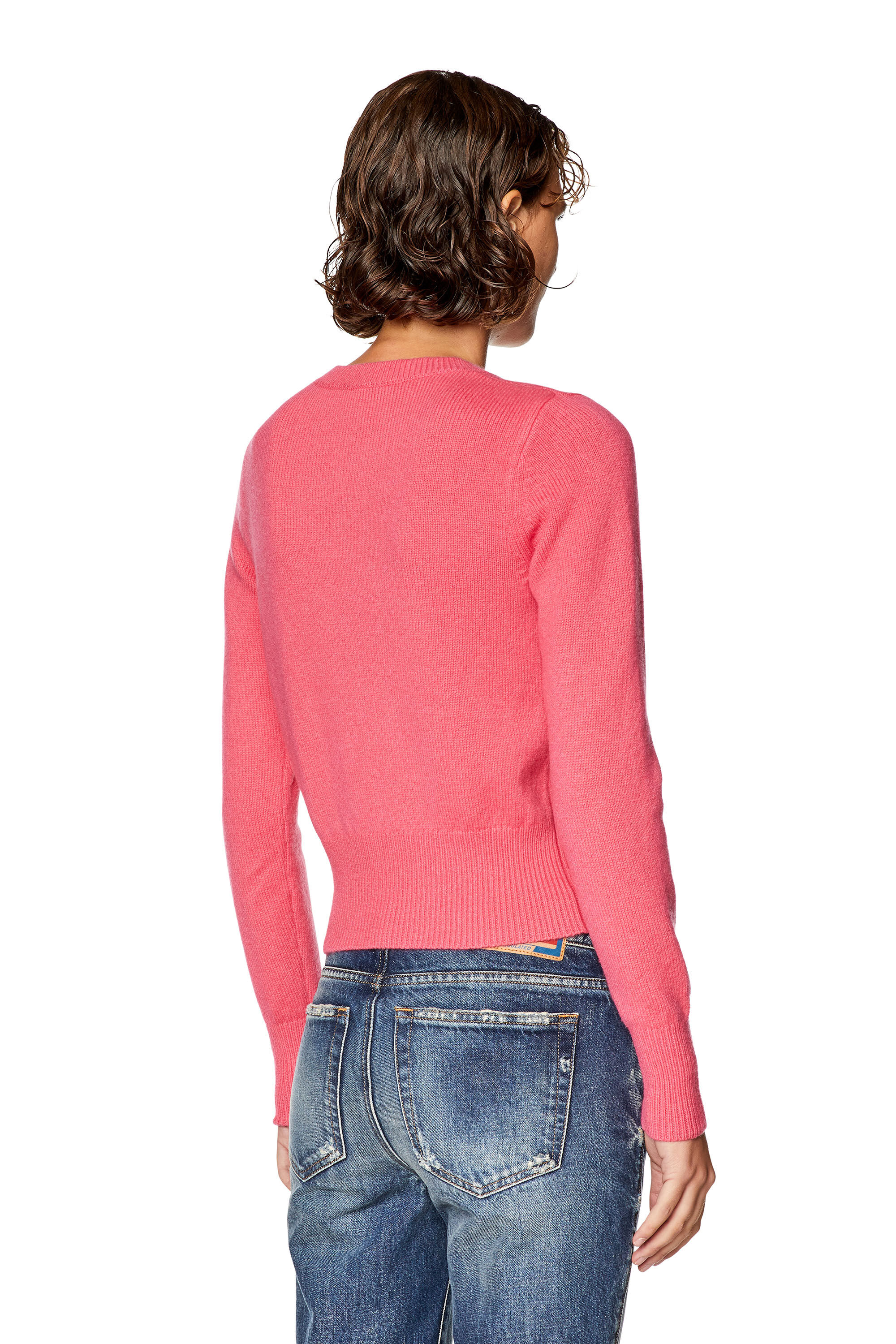 Diesel - M-AREESA, Pull avec logo brodé effet découpé Femme in Rose - 4