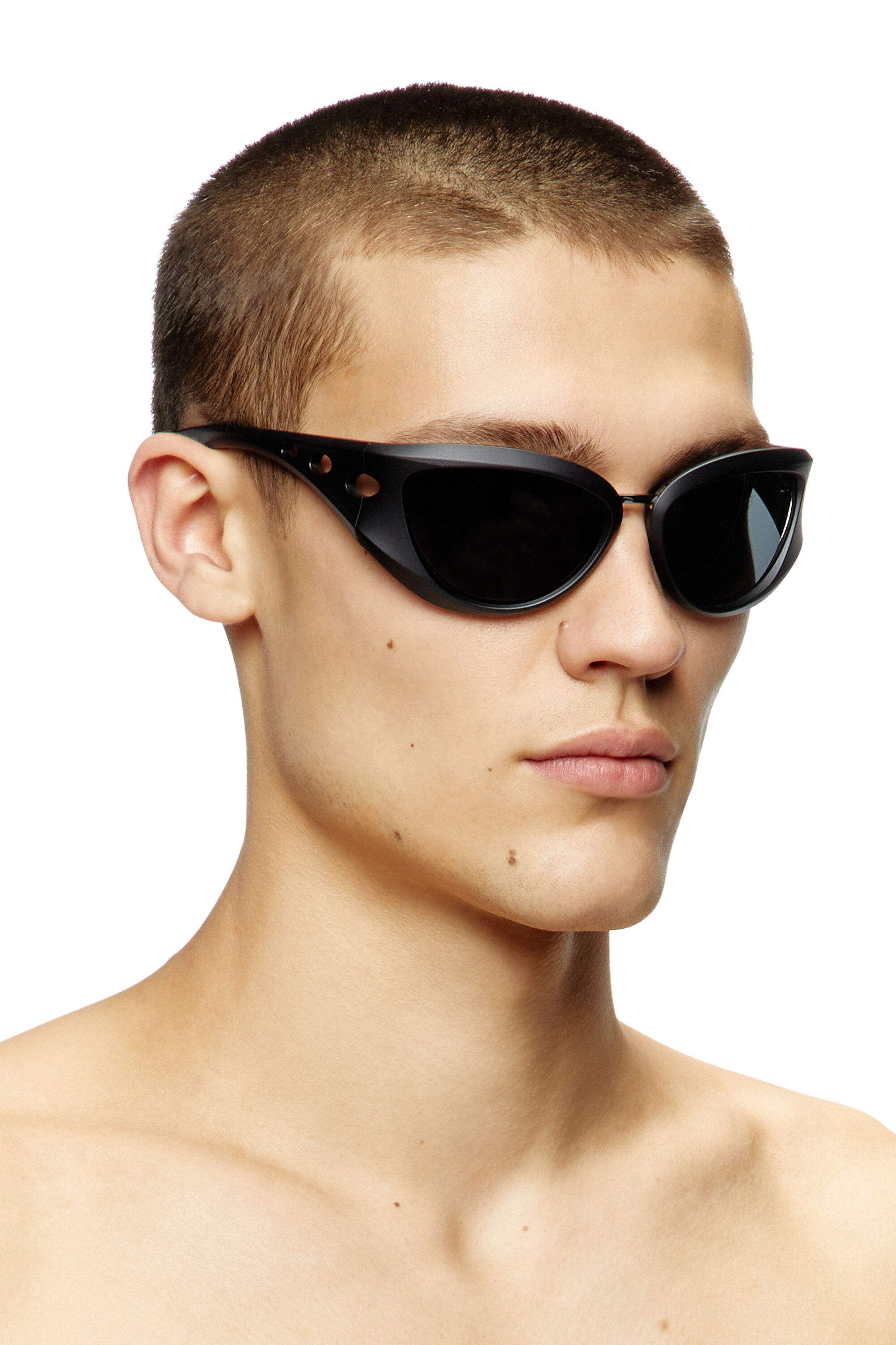 Diesel - 0DL3007U, Lunettes de soleil style œil de chat Mixte in Noir - 4