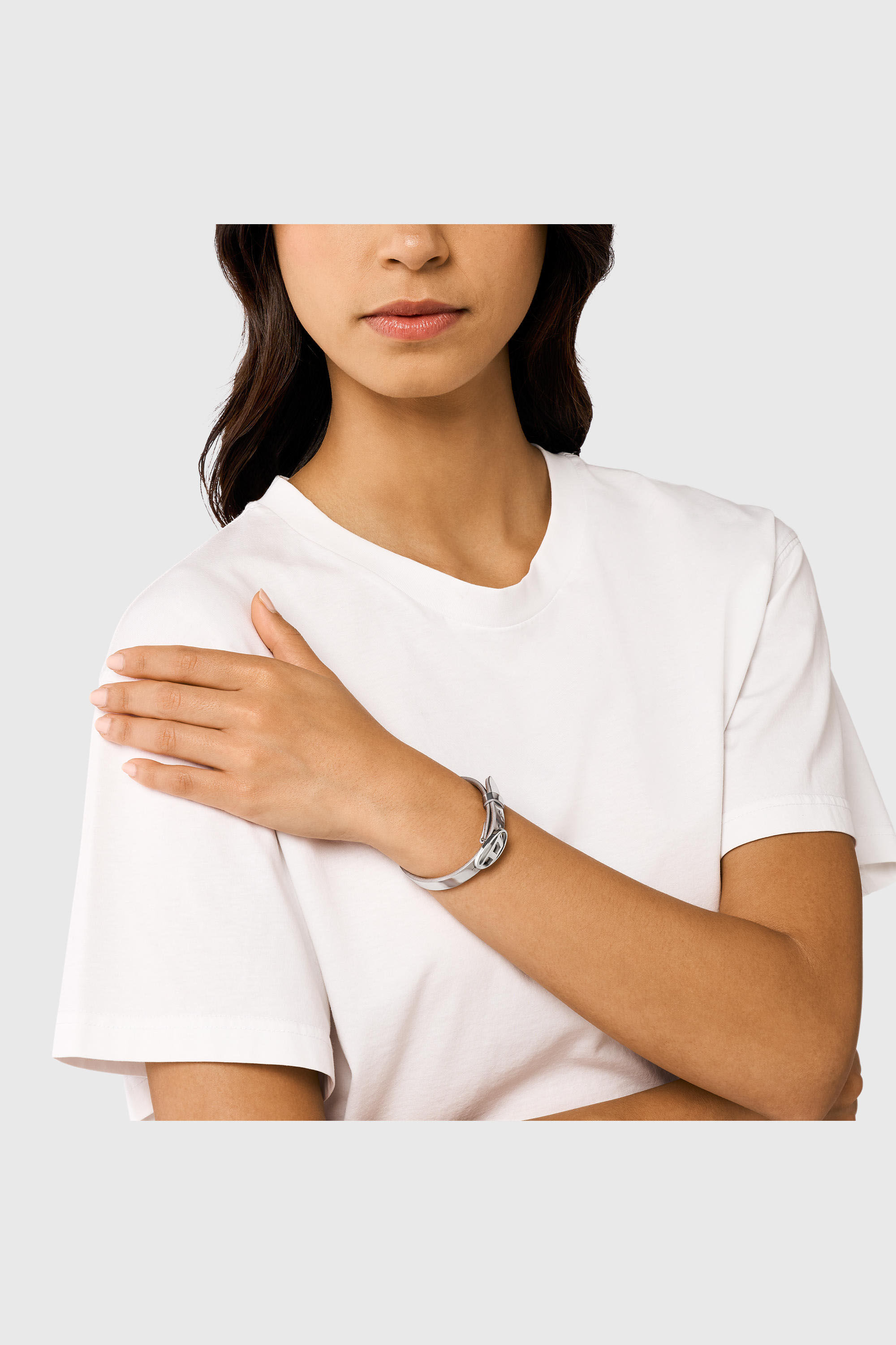 Diesel - DX1518040, Bracelet &agrave; superposer en cuir argent&eacute; Mixte in Gris argent&eacute; - 3