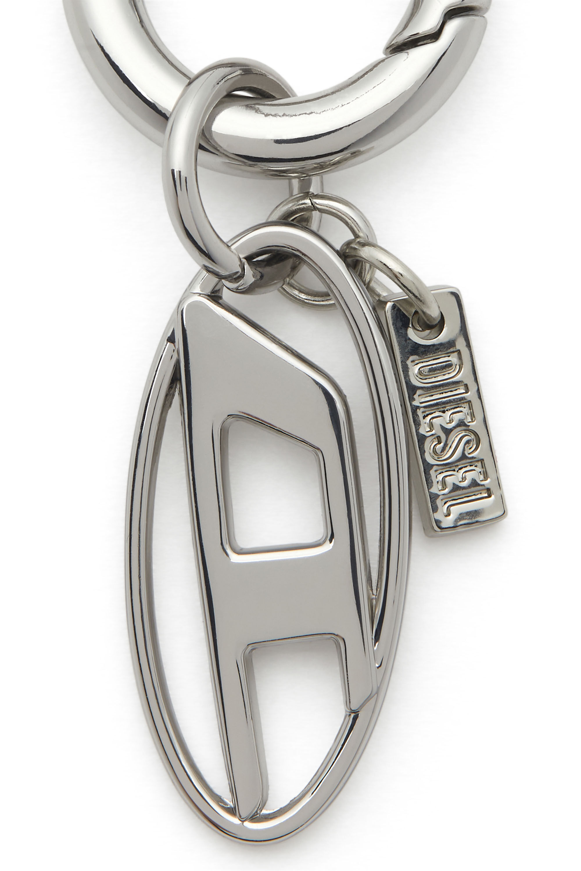 Diesel - CHARM-OVAL D, Charm en métal avec pendentif ovale D Mixte in Gris argenté - 2
