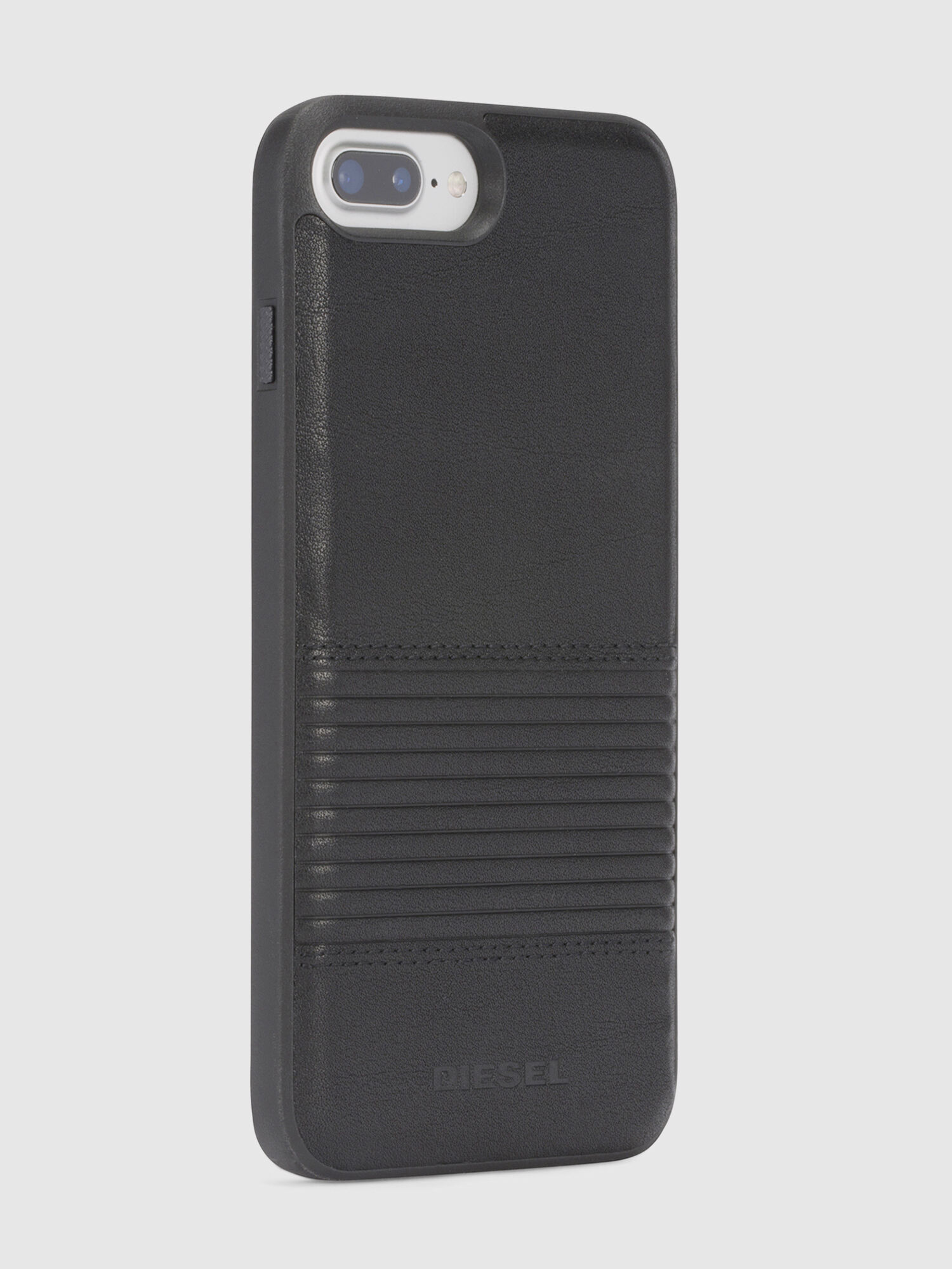 Diesel - BLACK LINED LEATHER IPHONE 8/7/6s/6 CASE, Coque en cuir noir doublé, iPhone 8/7/6s/6 Mixte in Noir - 5