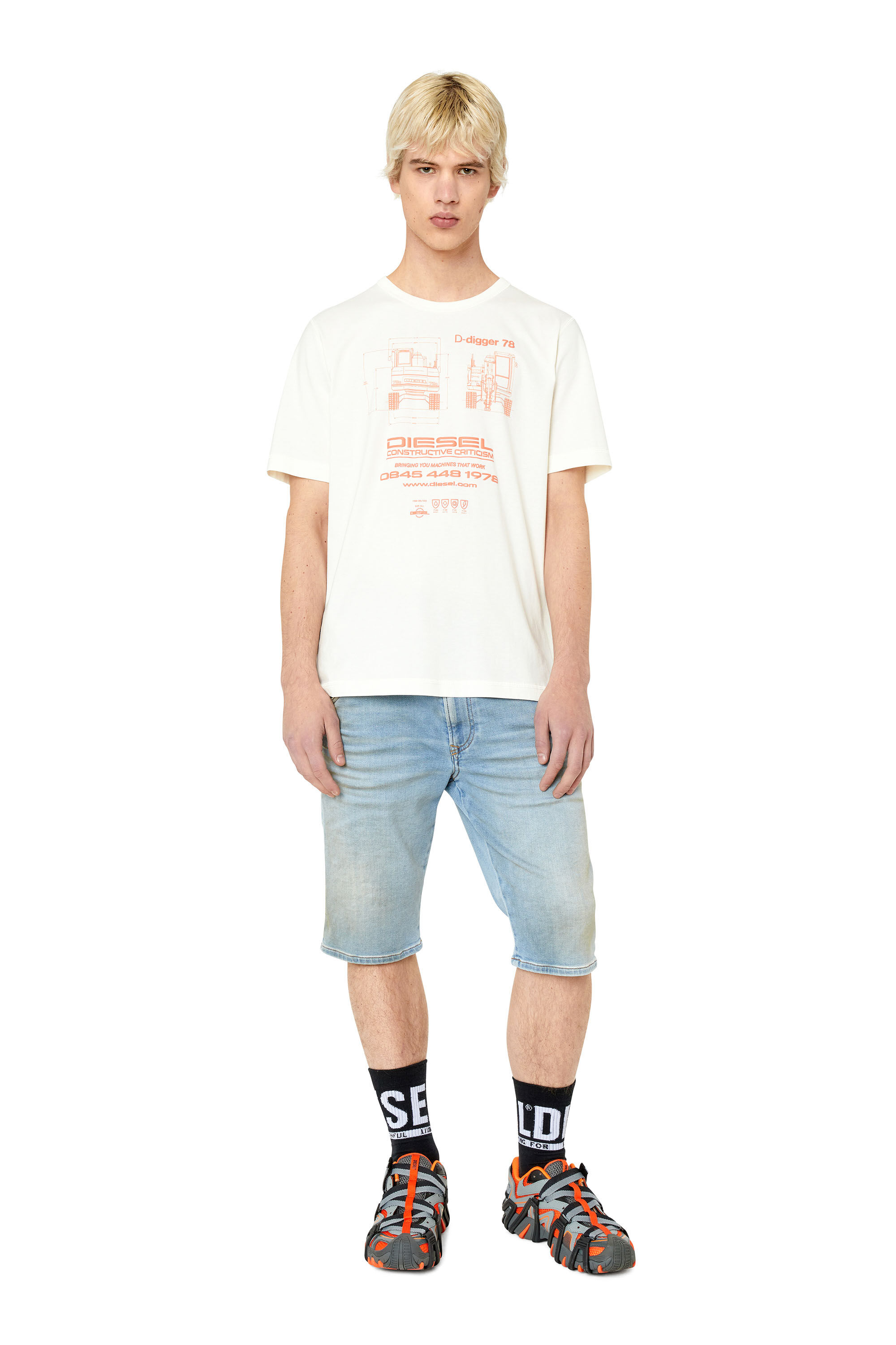 Diesel - T-JUST-SLITS-G1, Blanc - Image 1