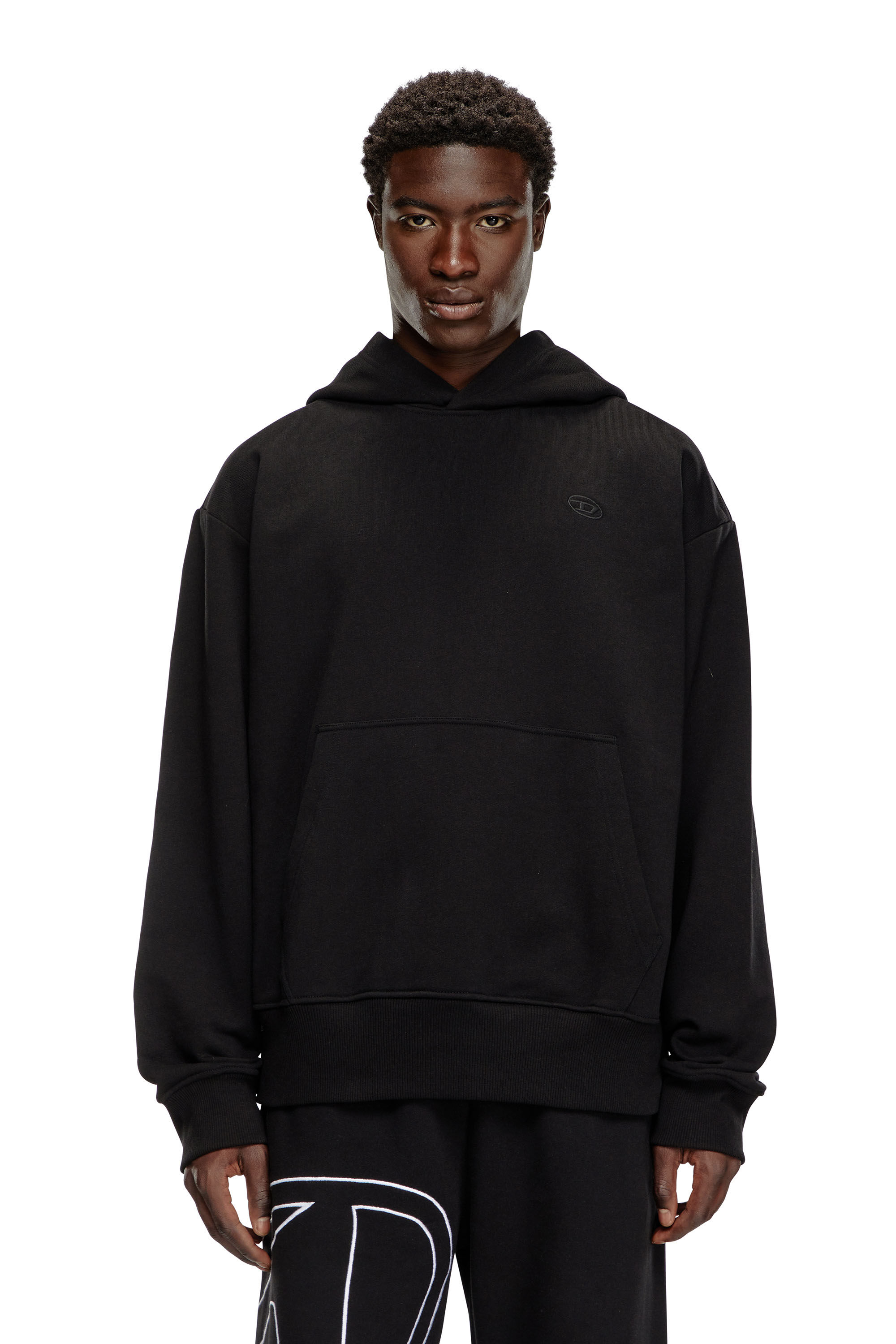 Diesel - S-MACS-HOOD-MEGOVAL-D, Sweat-shirt à capuche avec logo brodé Homme in Noir - 4