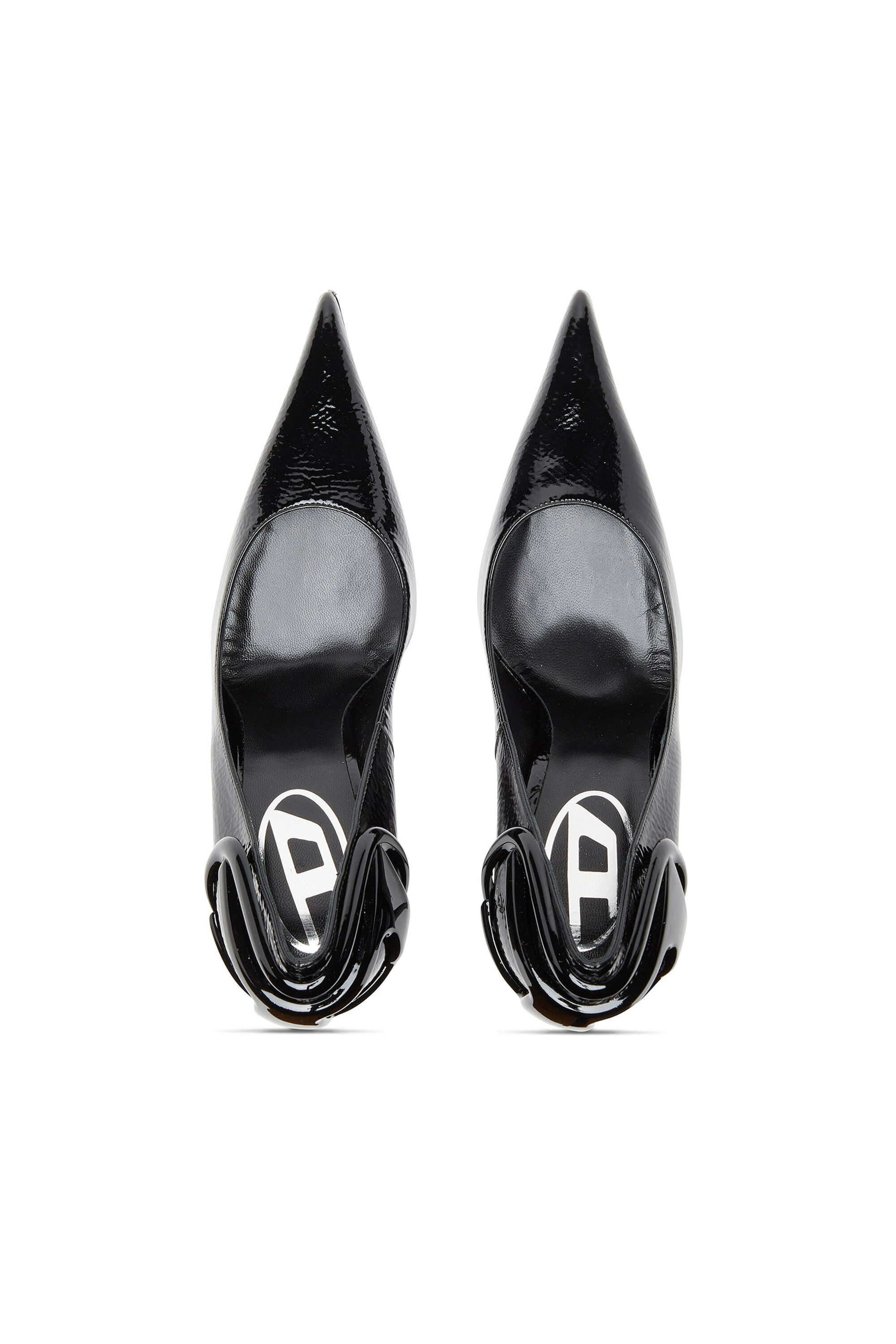Diesel - D-TEN&HALF P, D-Ten&Half-Escarpins glossy avec talon incurvé Femme in Noir - 4