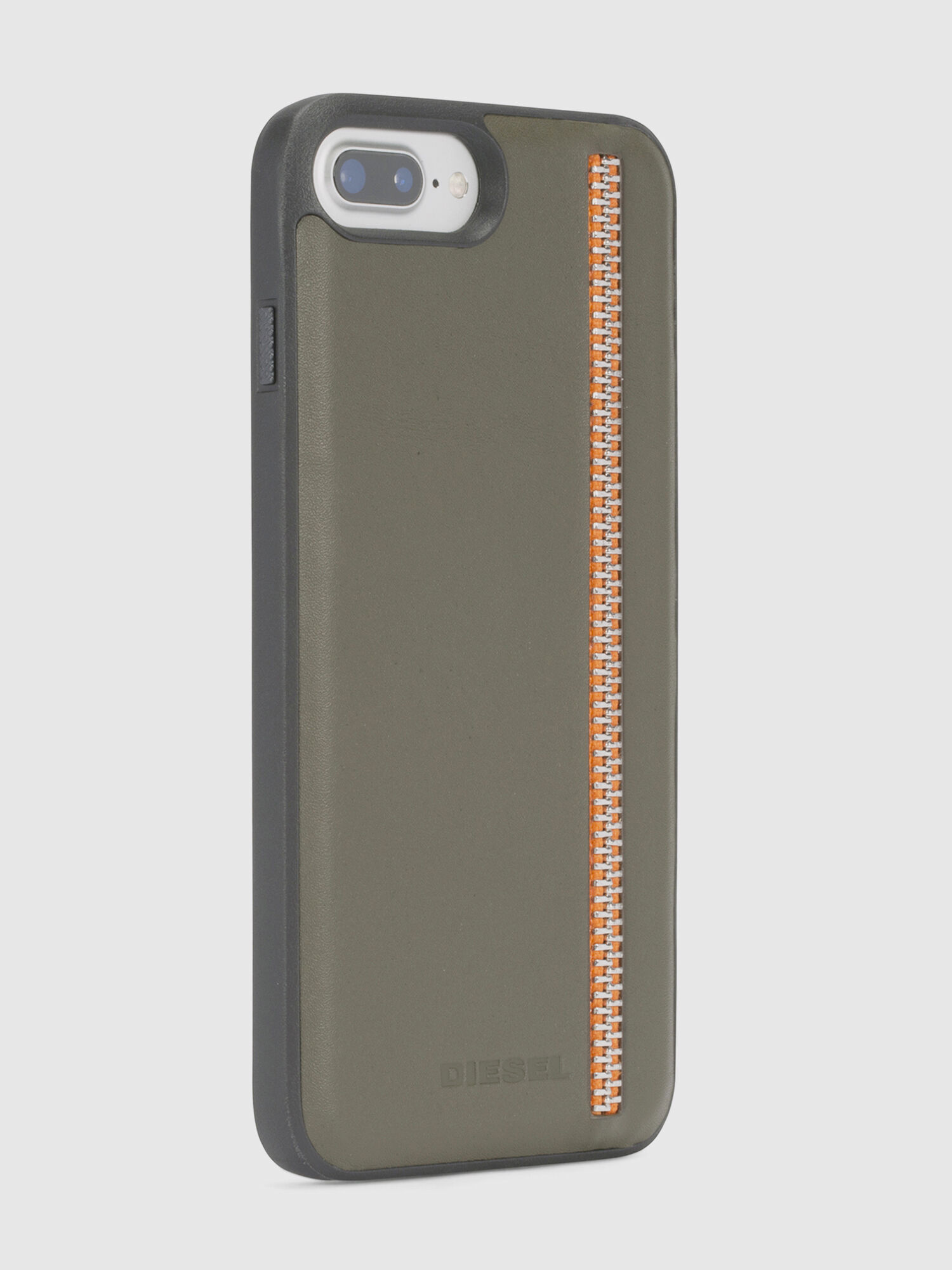 Diesel - ZIP OLIVE LEATHER IPHONE 8/7/6s/6 CASE, Coque en cuir olive avec zip, iPhone 8/7/6s/6 Mixte in Vert - 5