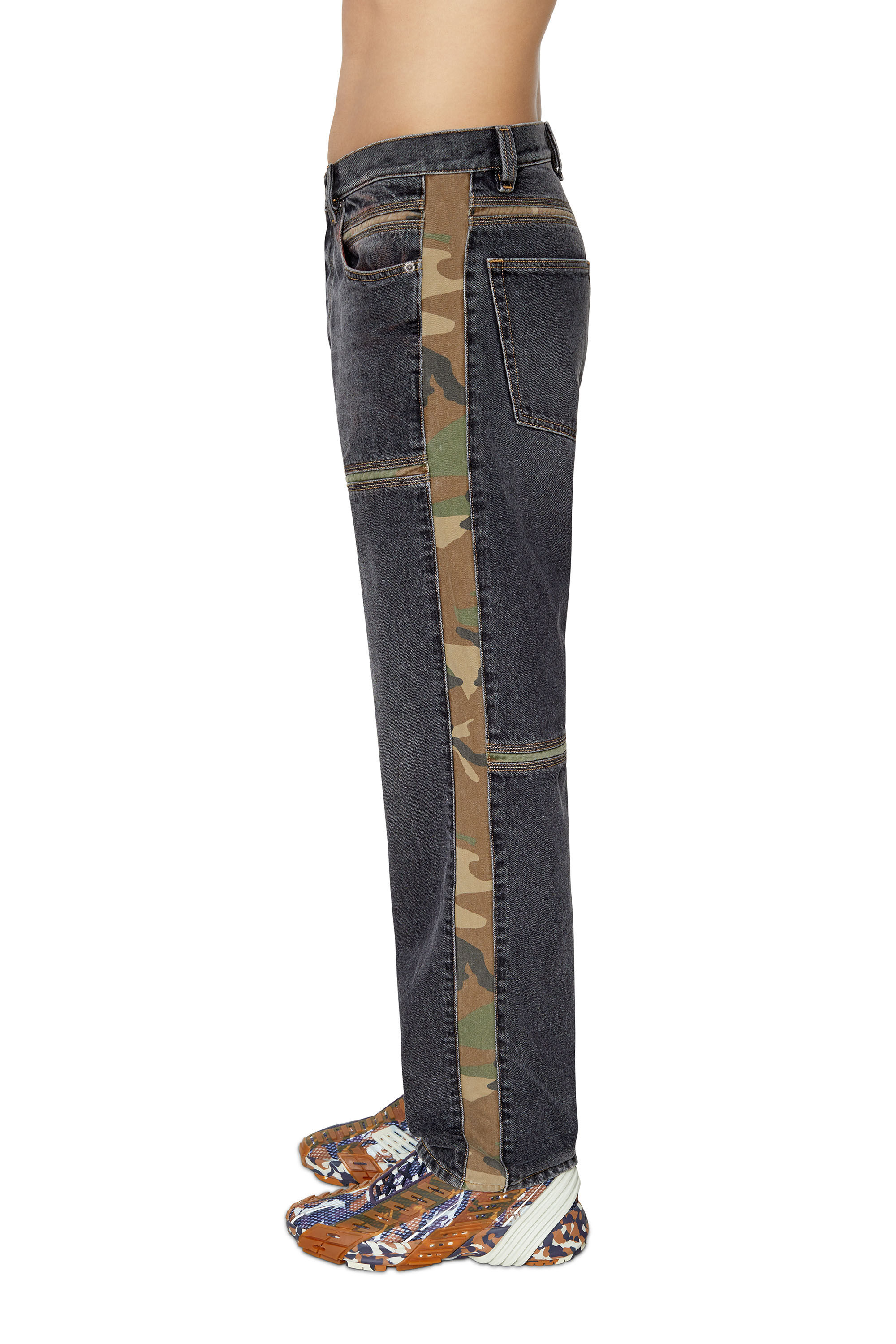 Diesel - D-Mand 007G1 Straight Jeans, Noir/Gris foncé - Image 5