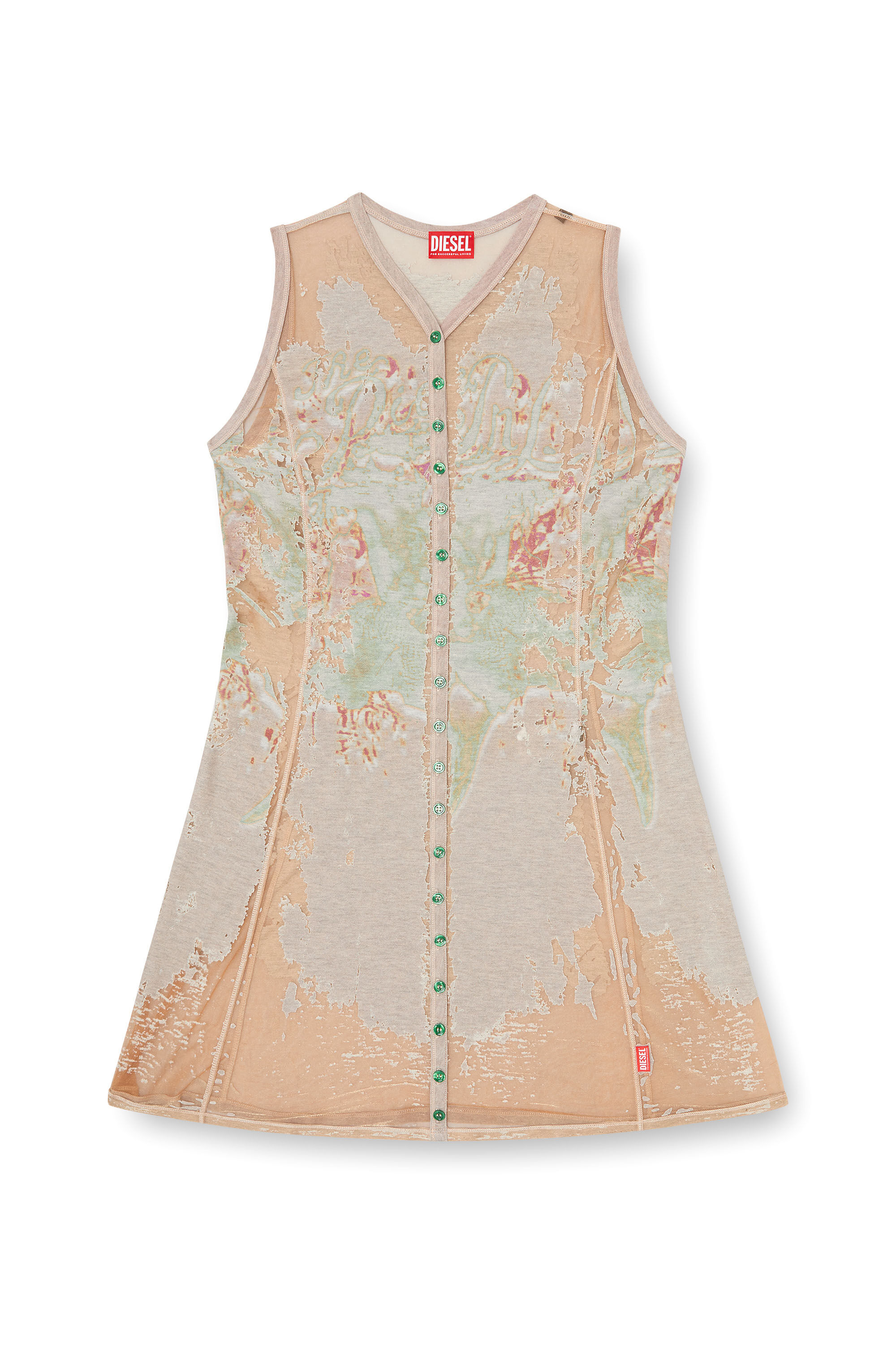 Diesel - D-ALFIO, Robe courte en jersey d&eacute;vor&eacute; imprim&eacute; Femme in Marron - 2