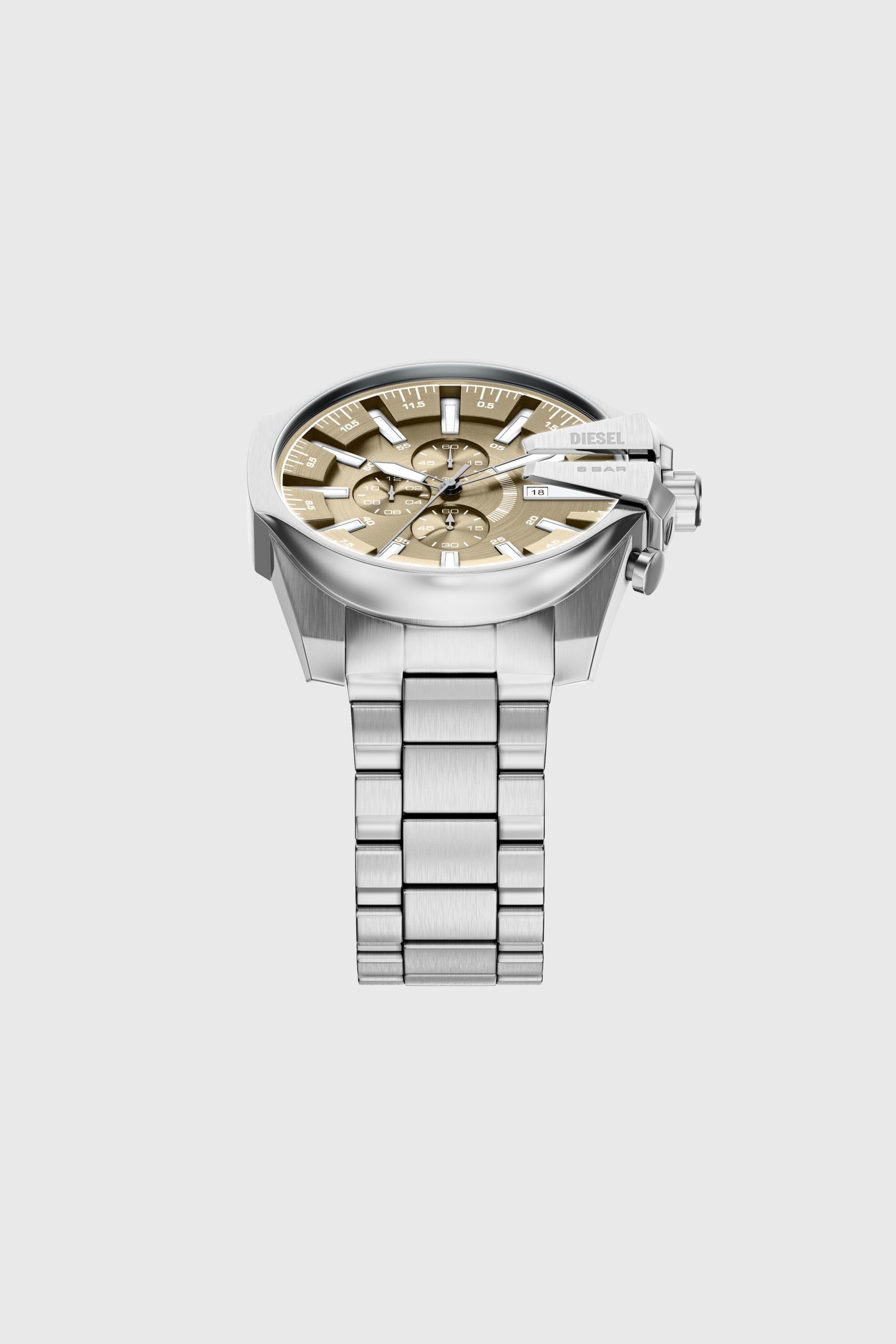 Diesel - DZ4702 WATCH, Montre Mega Chief Slim en acier inoxydable Homme in Gris argent&eacute; - 4