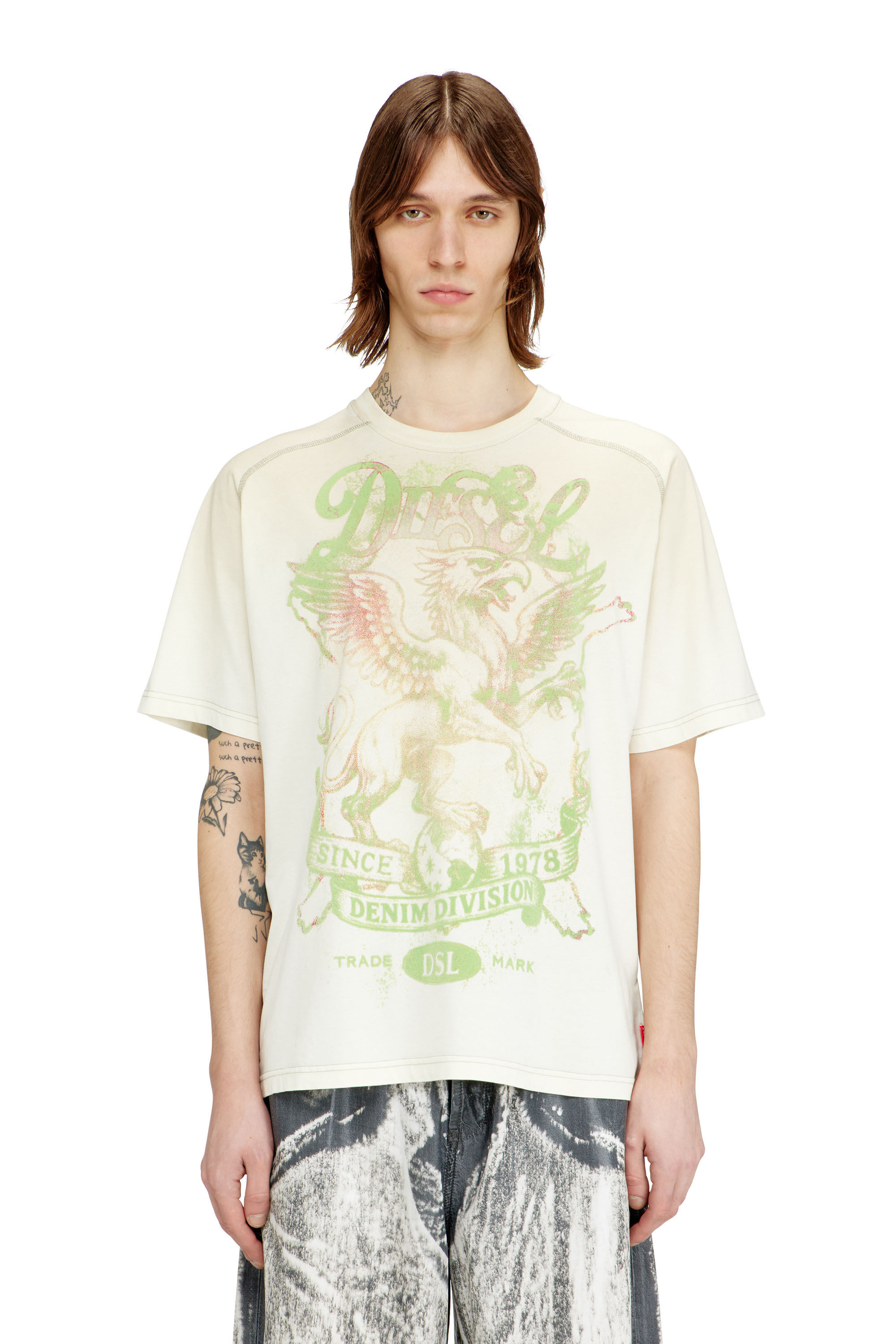 Diesel - T-GRIFFO, T-shirt avec imprim&eacute; griffon Homme in Polychrome - 3