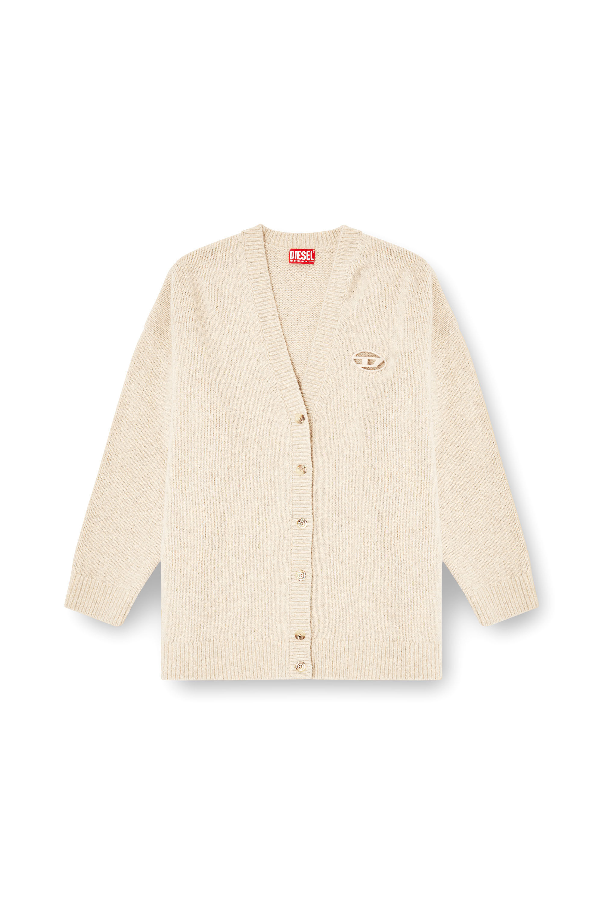 Diesel - M-AREELA, Cardigan en mélange de laine et d'alpaga Femme in Beige - 2