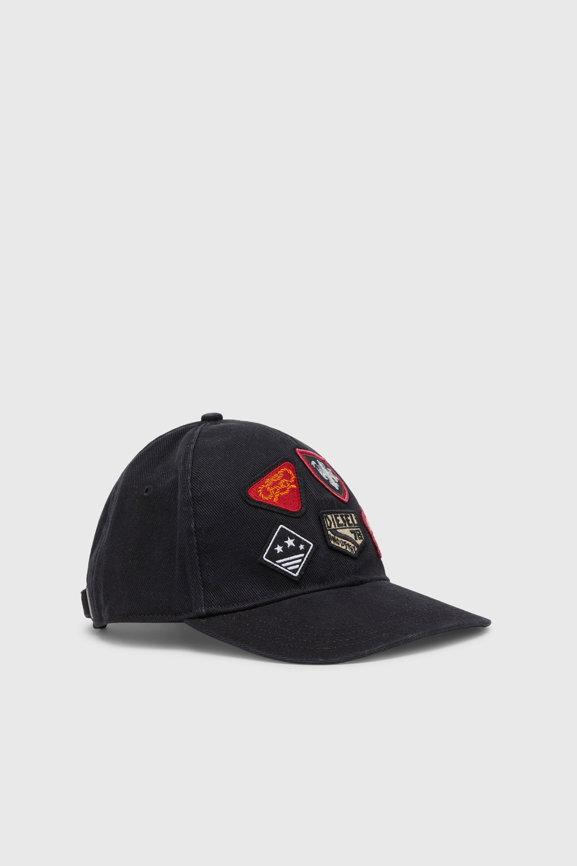 Diesel - C-SCUD, Casquette de baseball avec patchs brod&eacute;s Homme in Noir - 1